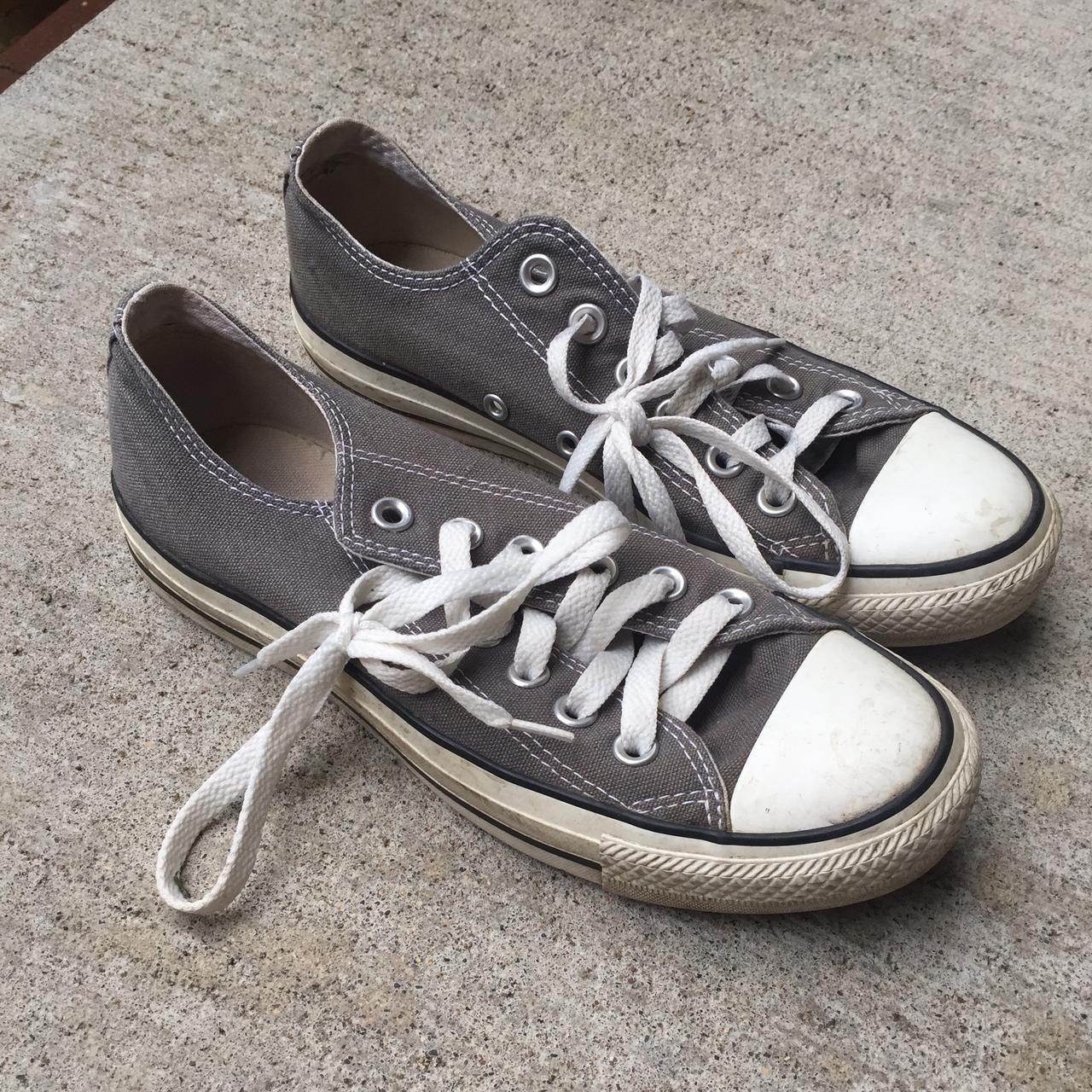Grey converse! Just tryna clean my closet out and I... - Depop