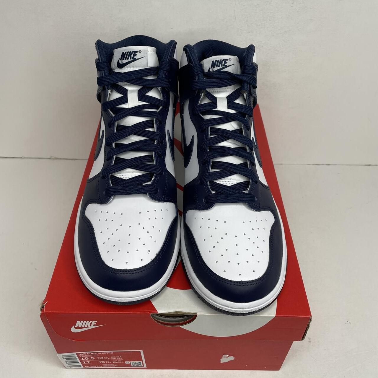 Nike Dunk High Retro “Midnight Navy” White Blue MENS... - Depop