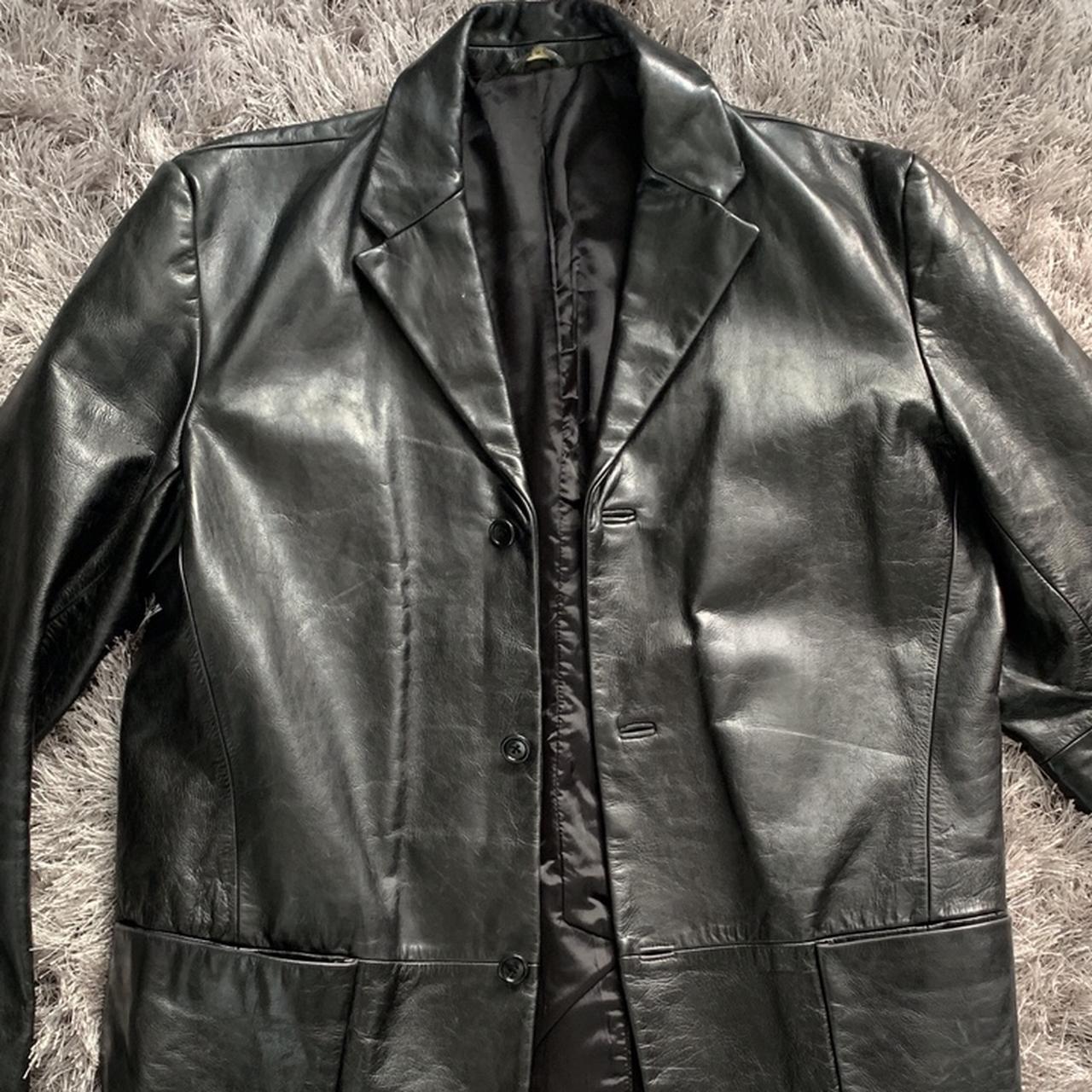 Black Vintage leather jacket 100% leather Great... - Depop