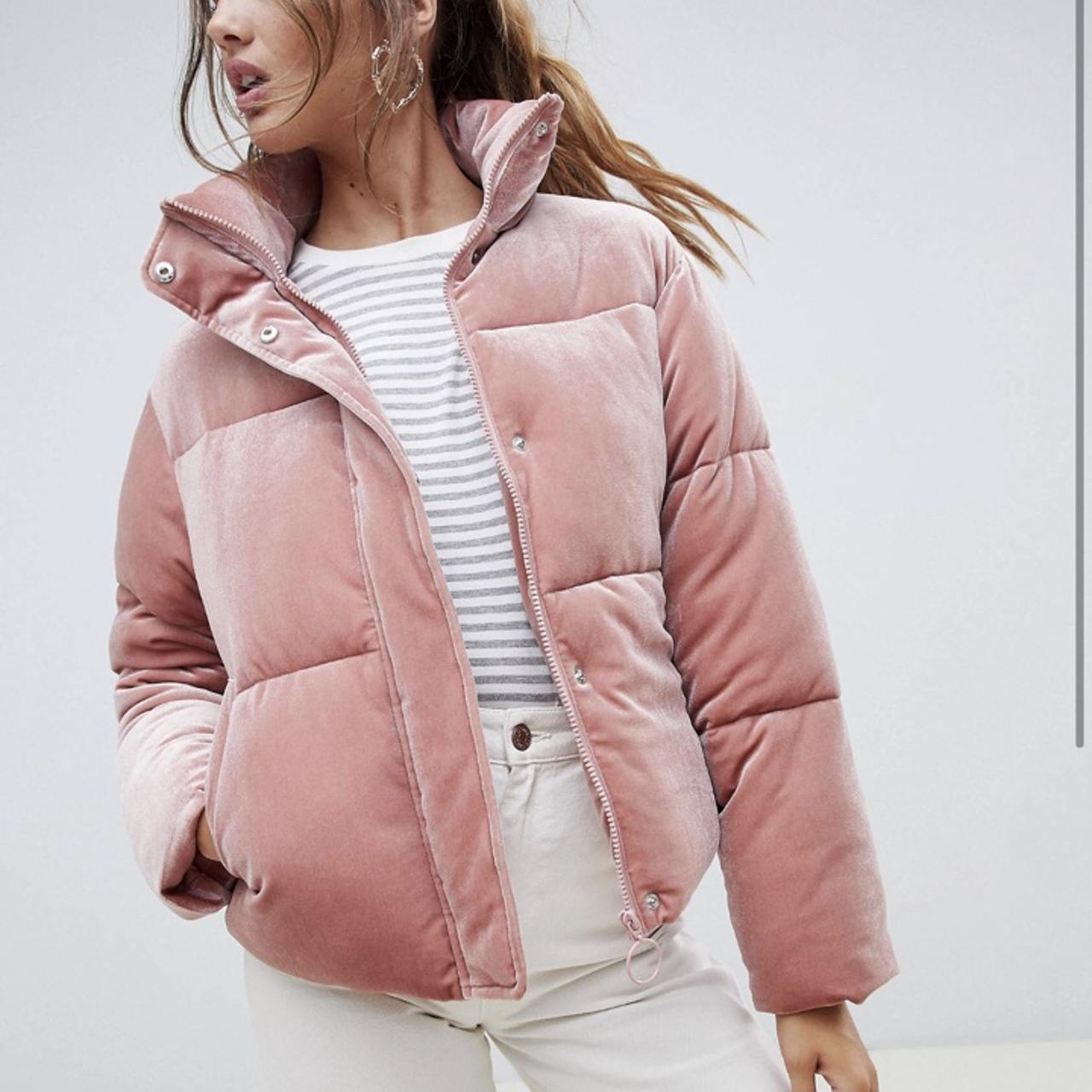 asos velvet puffer jacket