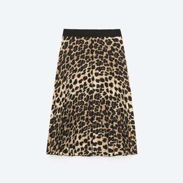 zara leopard print skirt midi