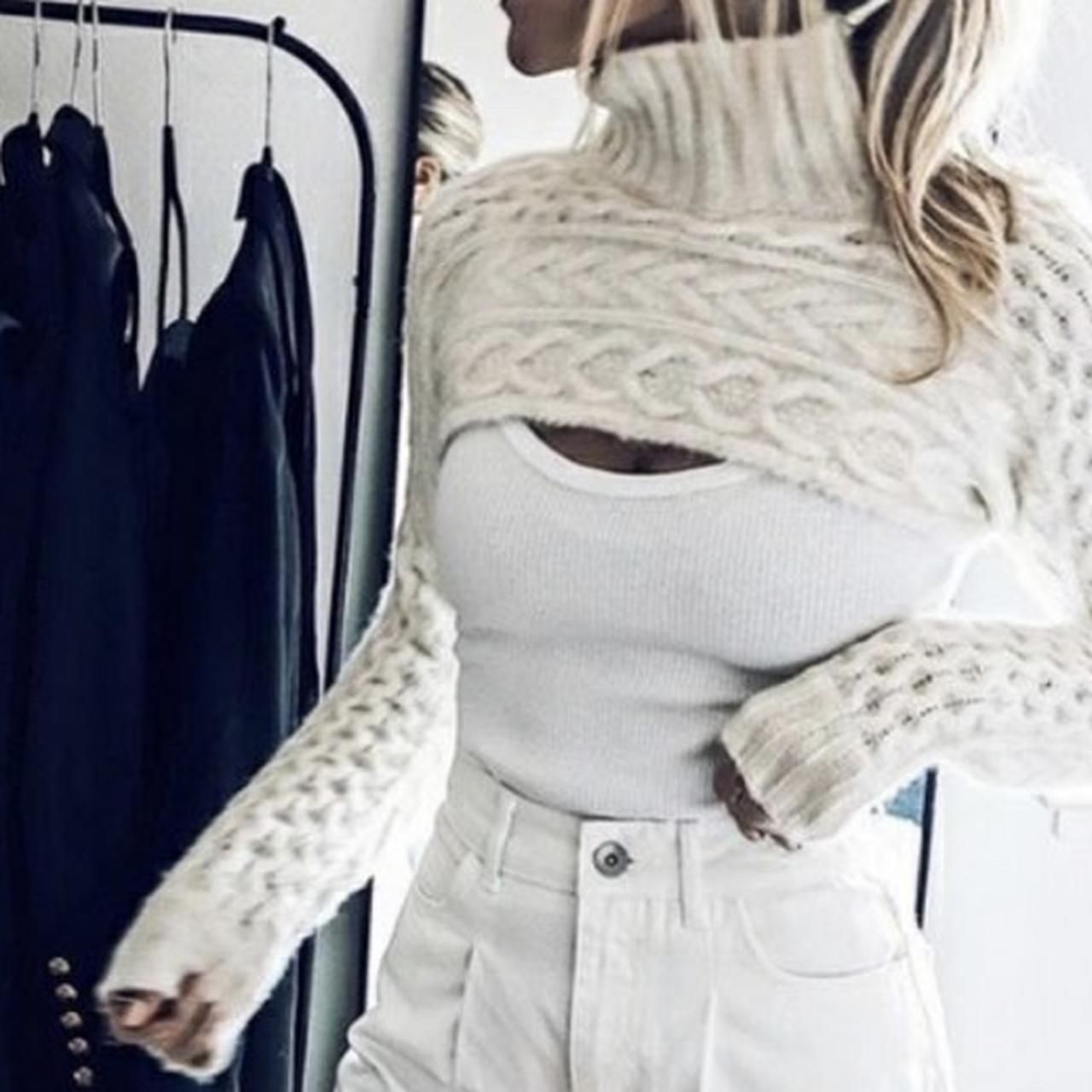 Zara CableKnit Arm Warmer in Ecru* Size ML.... Depop