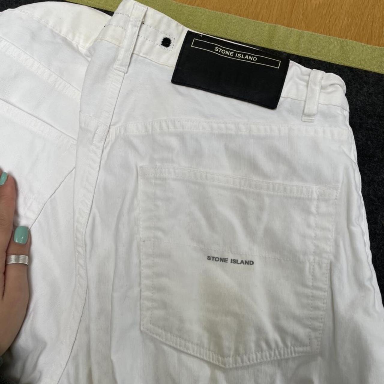 authentic stone island baggy wide leg off white... - Depop