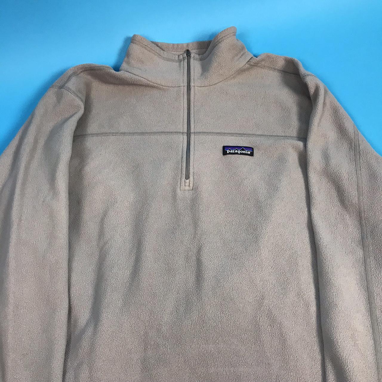 Classic Patagonia Light Grey Quarter Zip Pullover... - Depop