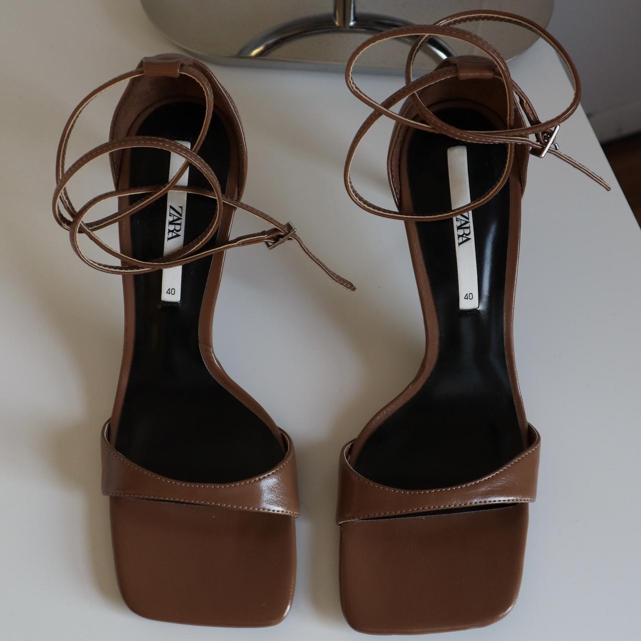 Bimba Y Lola mesh-strap high heel leather sandals in - Depop