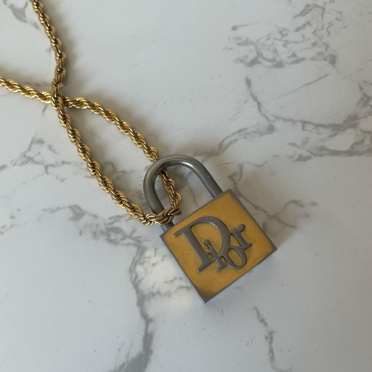 Vintage dior lock clearance necklace