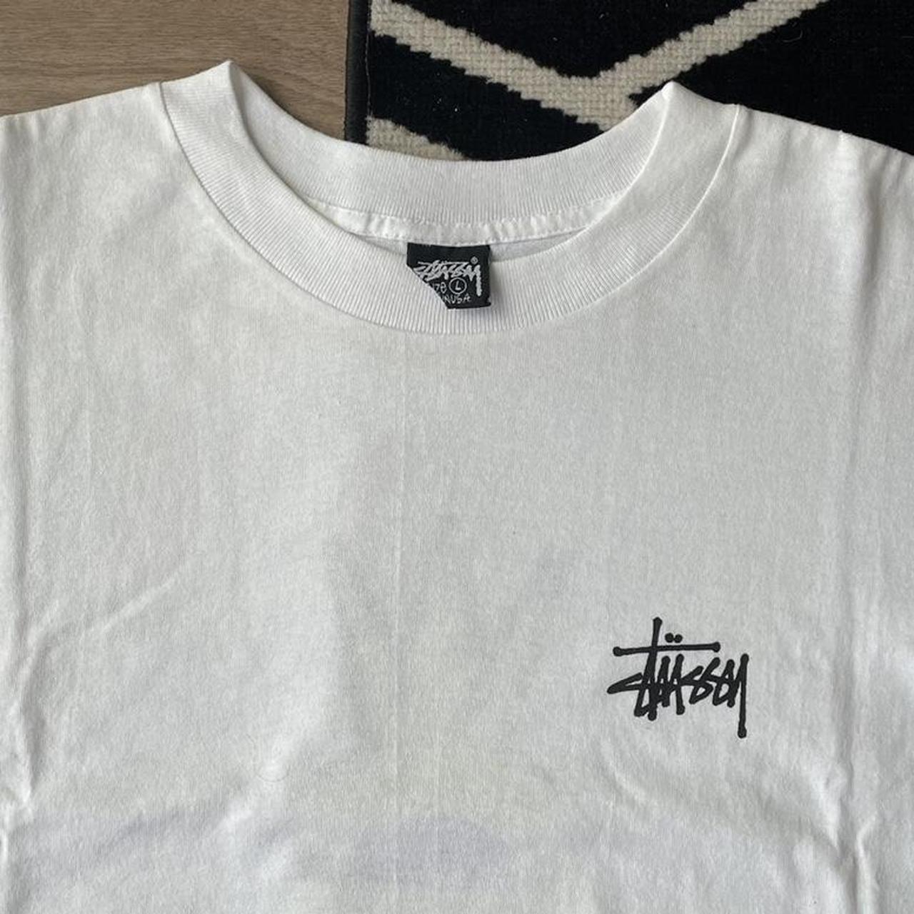 Vintage stussy Stock logo/S Crown logo tee, size... - Depop