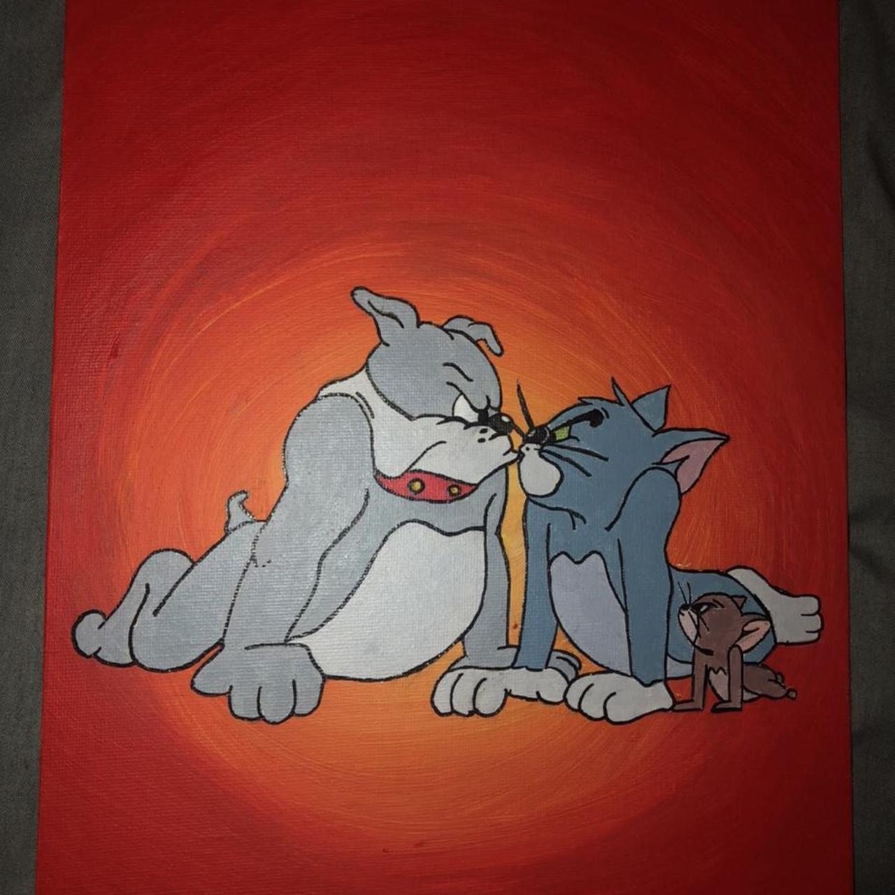 Tom & Jerry X LV 60 by 90 cm #painting #art - Depop