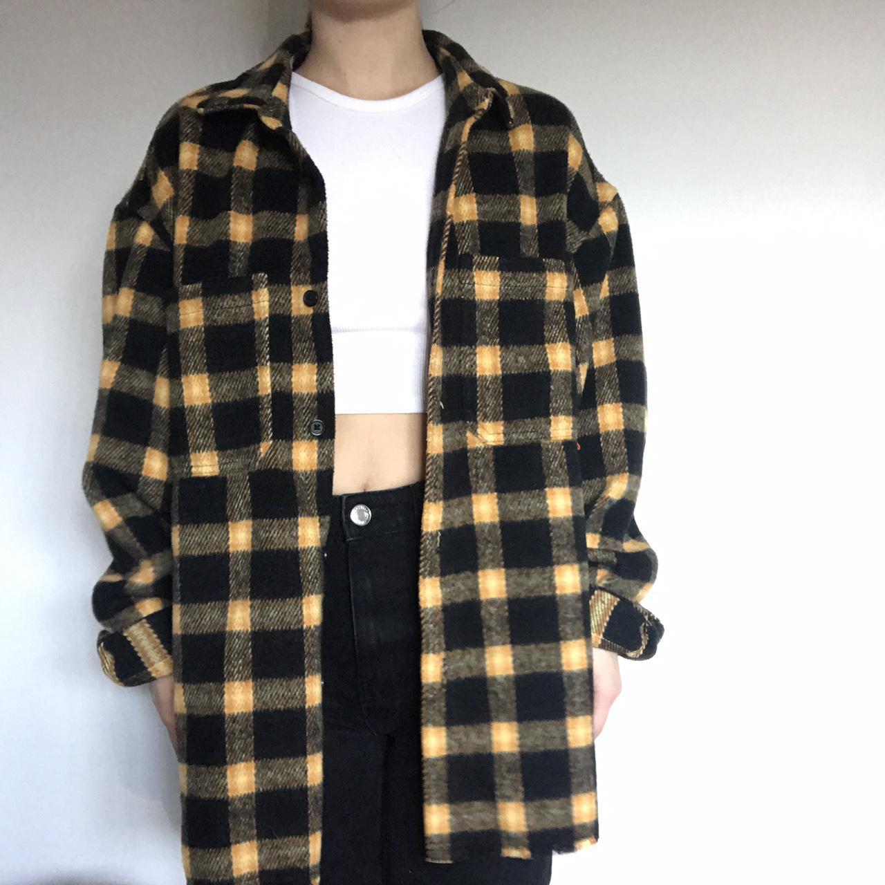 yellow flannel coat