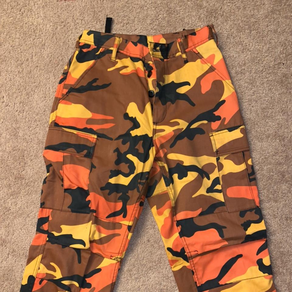 Orange and yellow hot sale camo pants