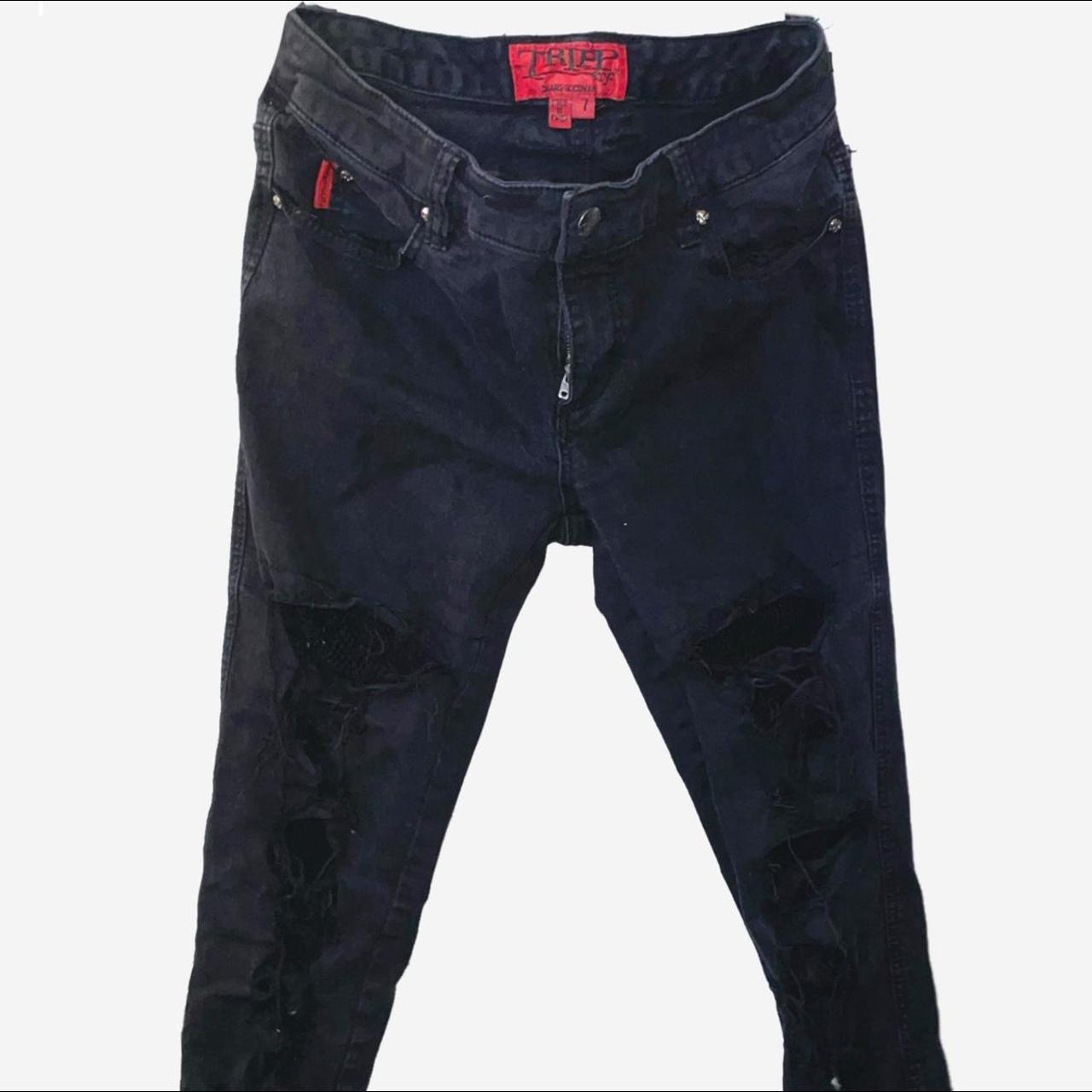 TRIPP NYC Deadstock distressed super skinny jeans... - Depop