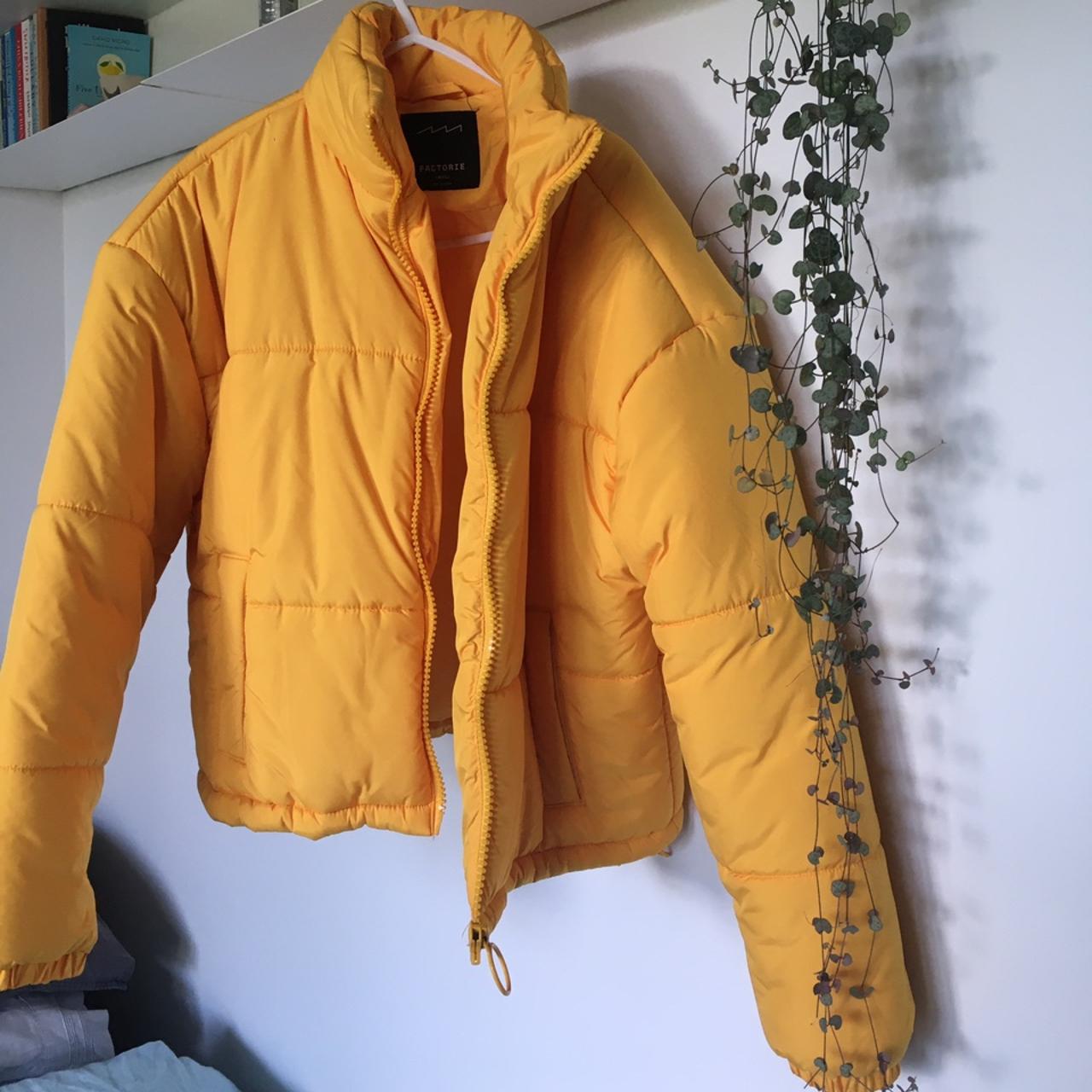 Super warm and trendy mustard puffer jacket 🤤🤤... - Depop