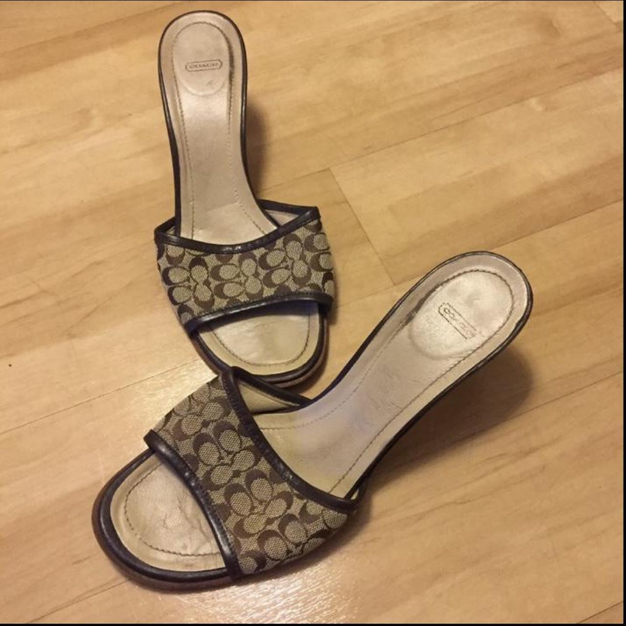 Vintage y2k Coach logo kitten heels Coach logo... - Depop