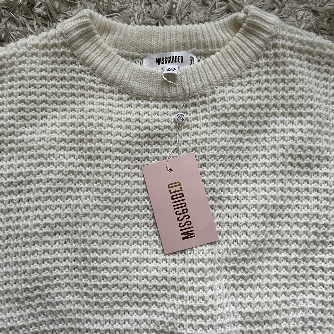 White Super Cropped Knitted Sweater 💫 Brand new... - Depop