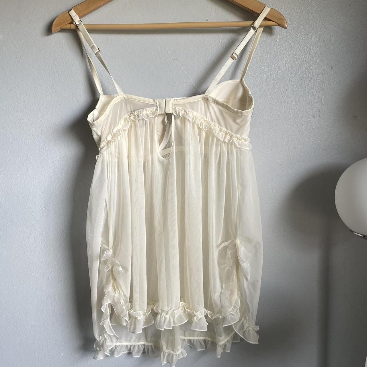 Absolutely stunning Y2K sheer ruffle babydoll top... - Depop