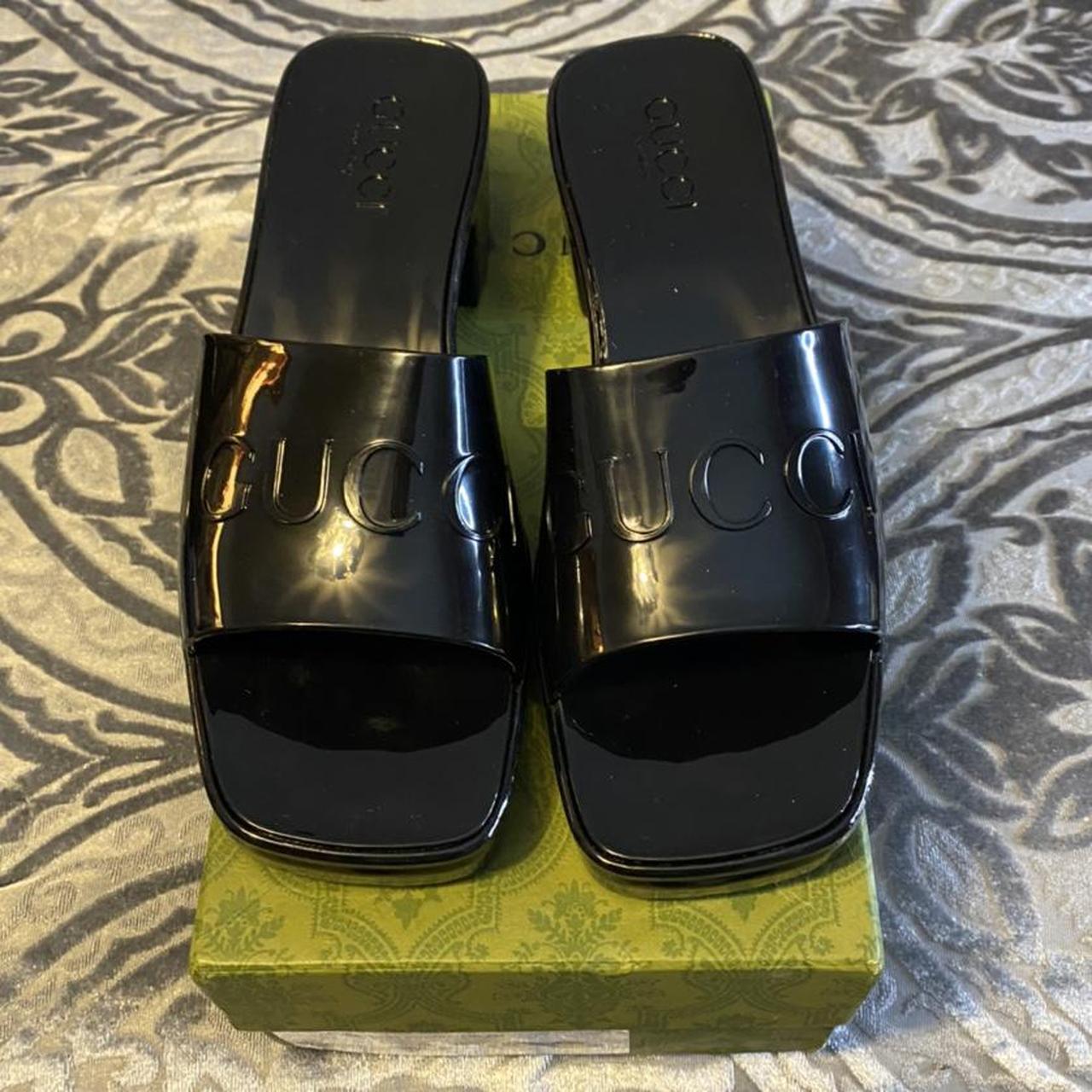 Gucci Rubber Sandals Women; Black Size 9 US (39... - Depop