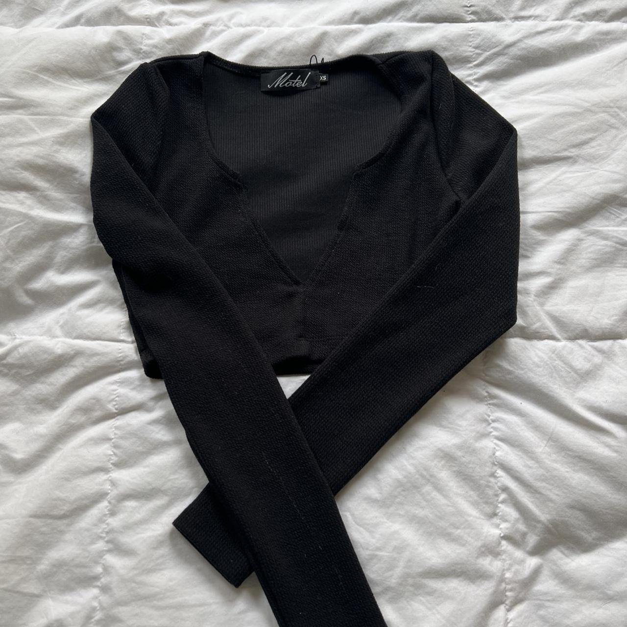 Motel rocks black long sleeve top size xs Depop