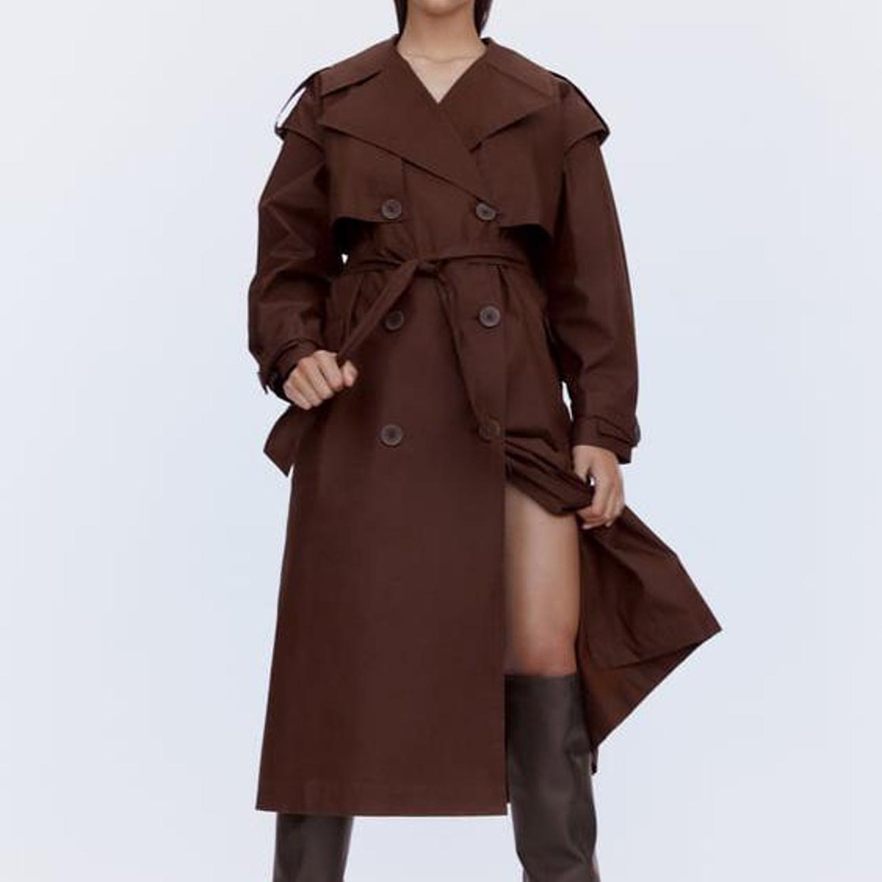 zara brown trench coat