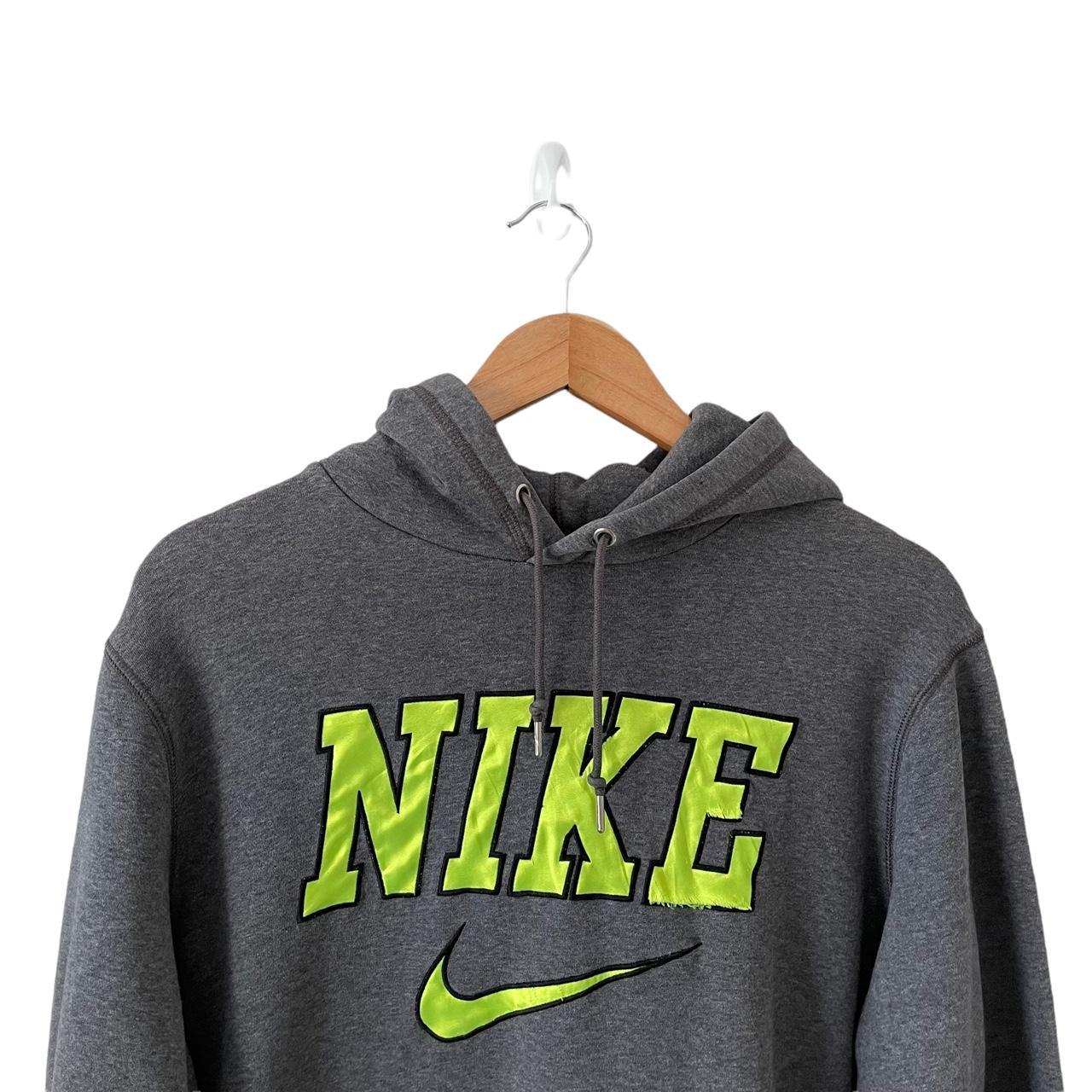 nike air hoodie grey and green
