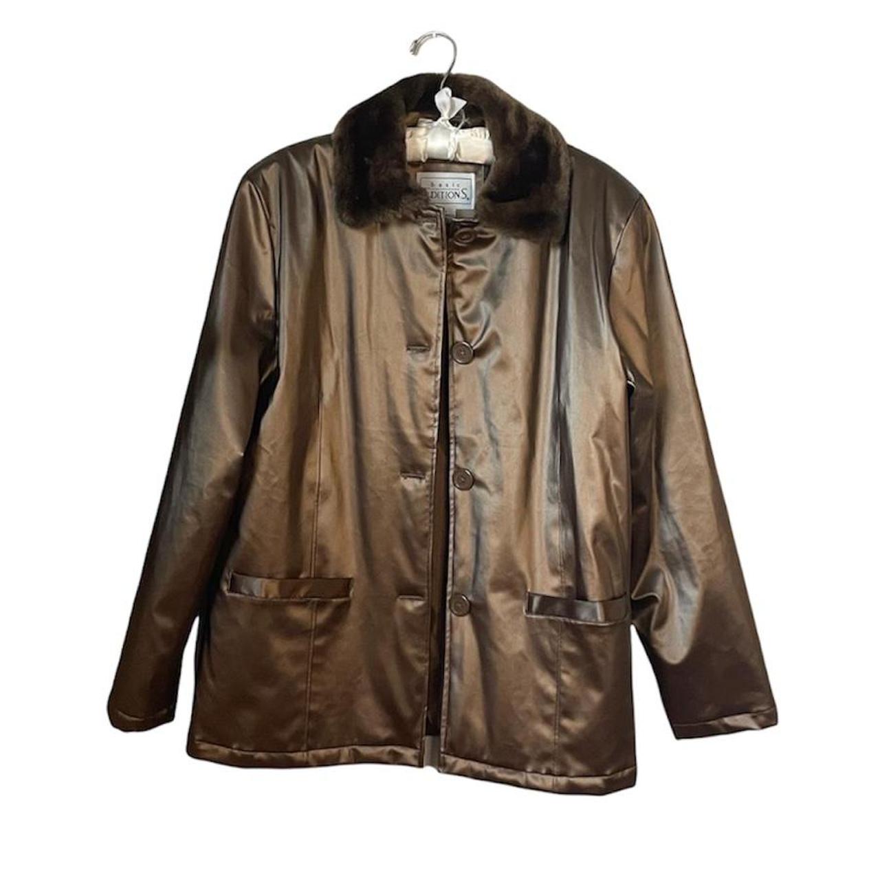 Basic Editions Women's Gold and Brown Coat