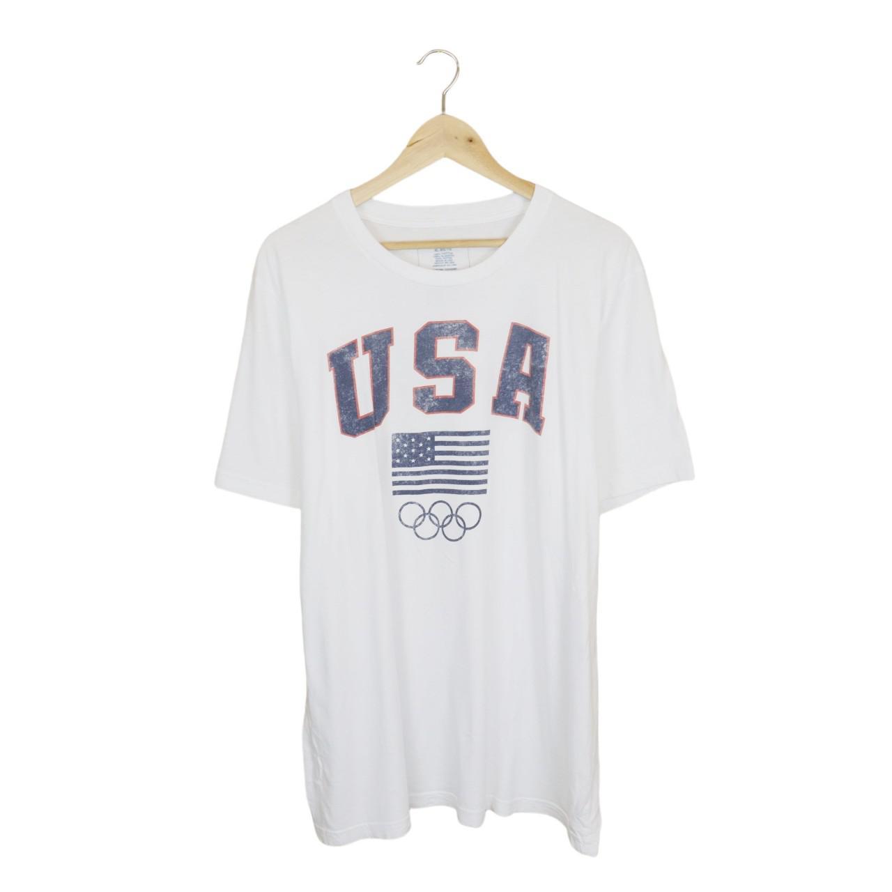 WHITE USA OLYMPICS T-SHIRT - (XL) US Olympic T... - Depop