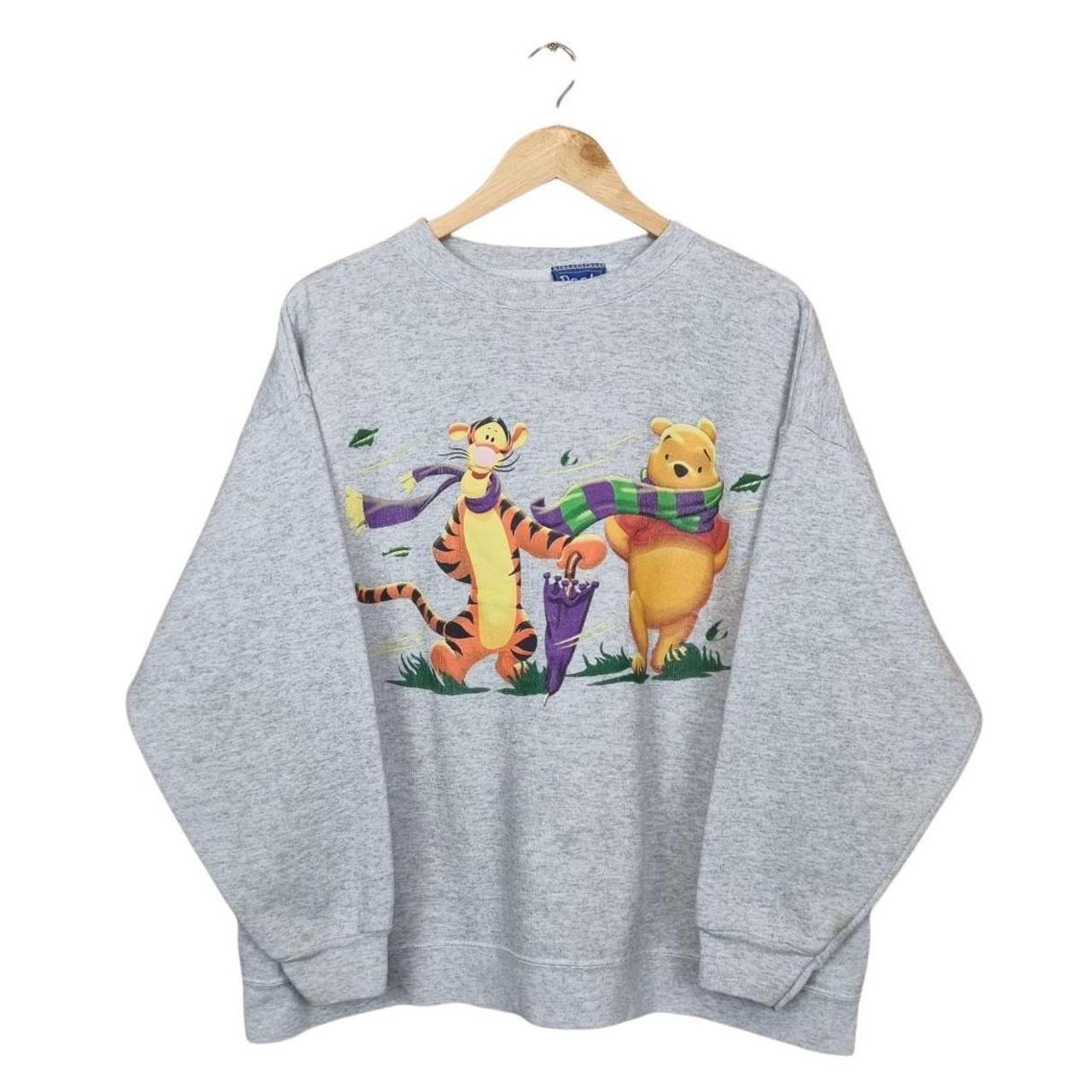 Grey Winnie the Pooh & Tigger Disney Sweatshirt -... - Depop