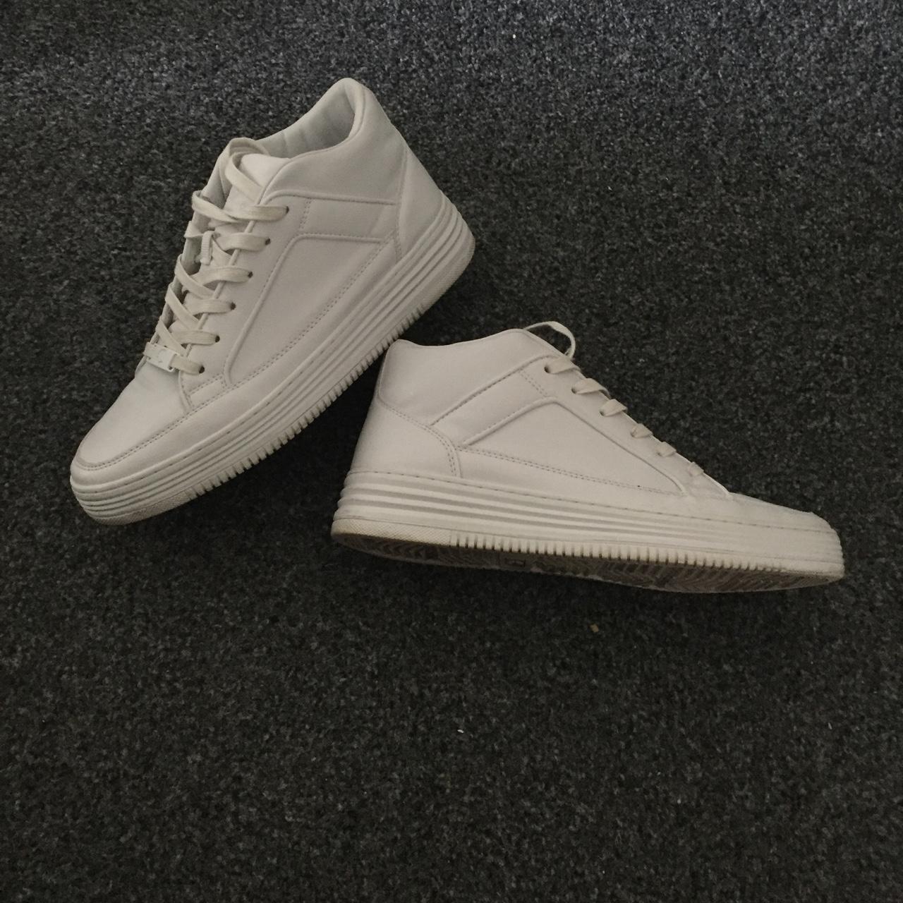 chunky white designer trainers