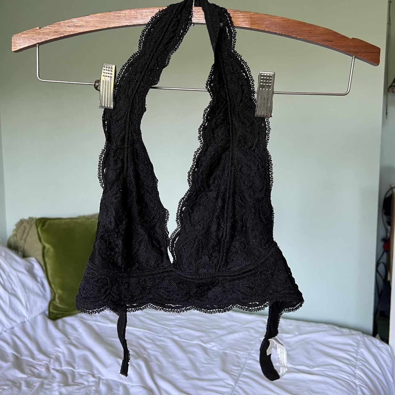 Urban Outfitters Black Lace Halter Bralette.