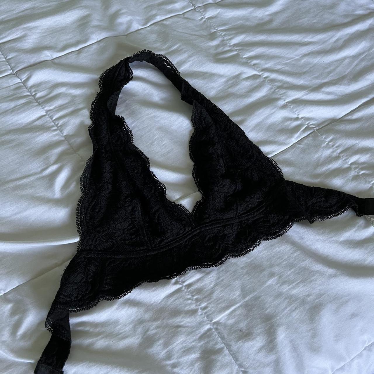 Urban Outfitters Black Lace Halter Bralette.