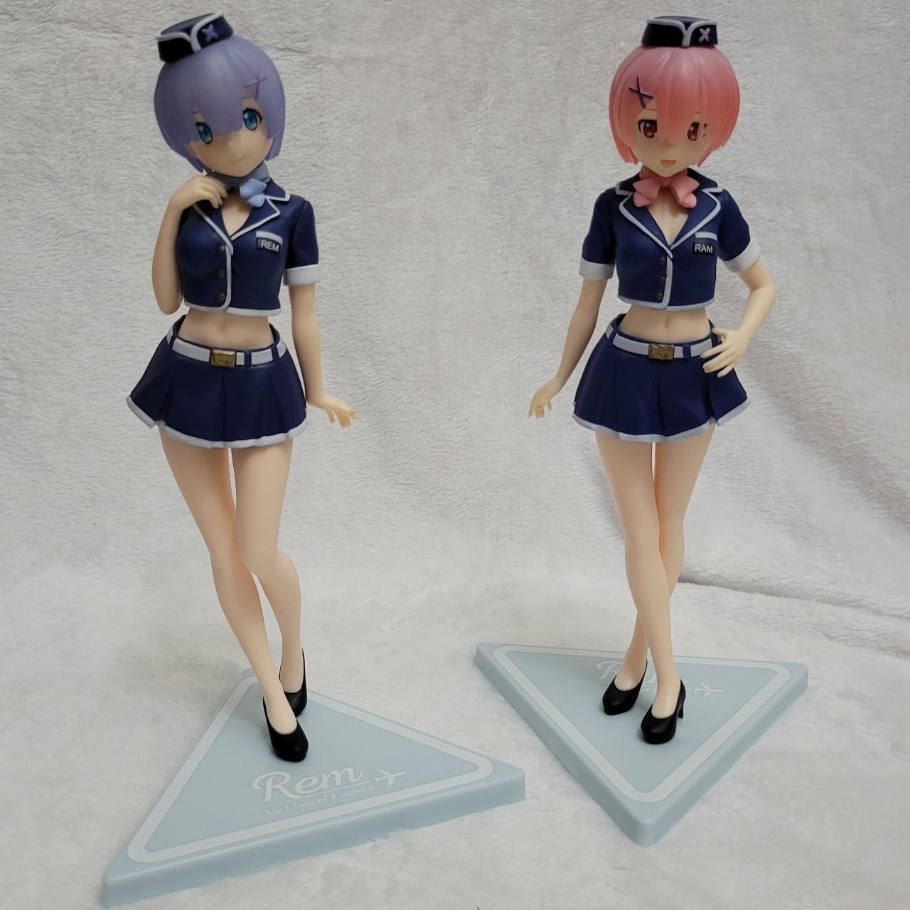 Rem and Ram airline attendants anime figure set.... Depop