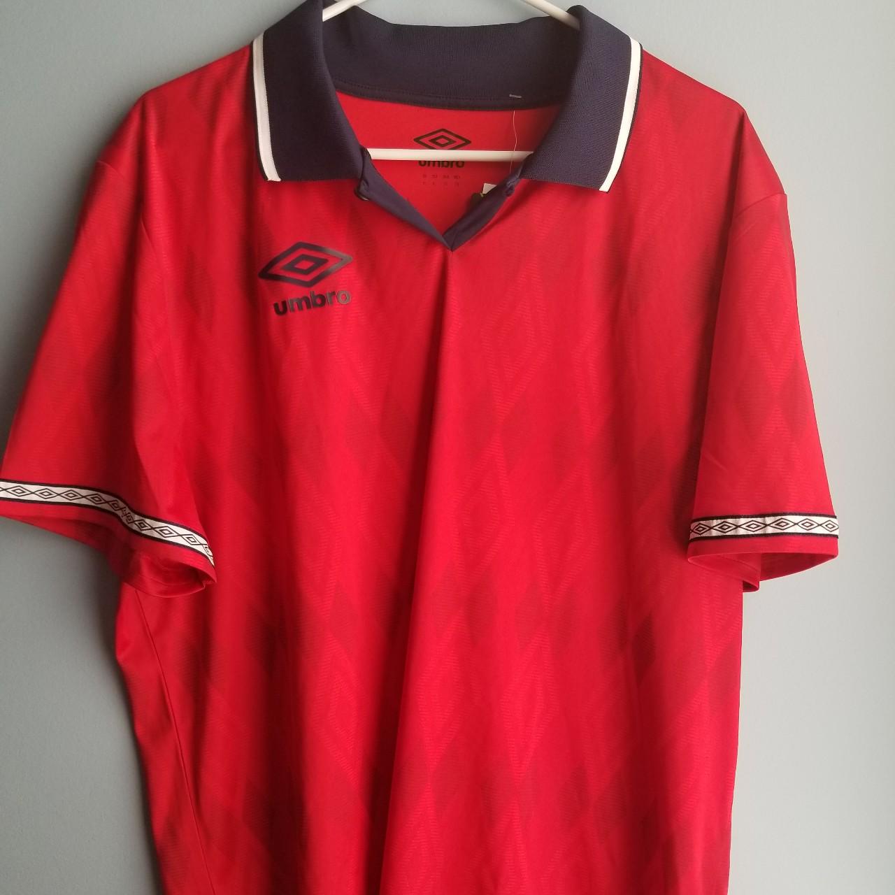 Umbro Mens Johnny Collar Short Sleeve Soccer Jersey, Size: XL, Red