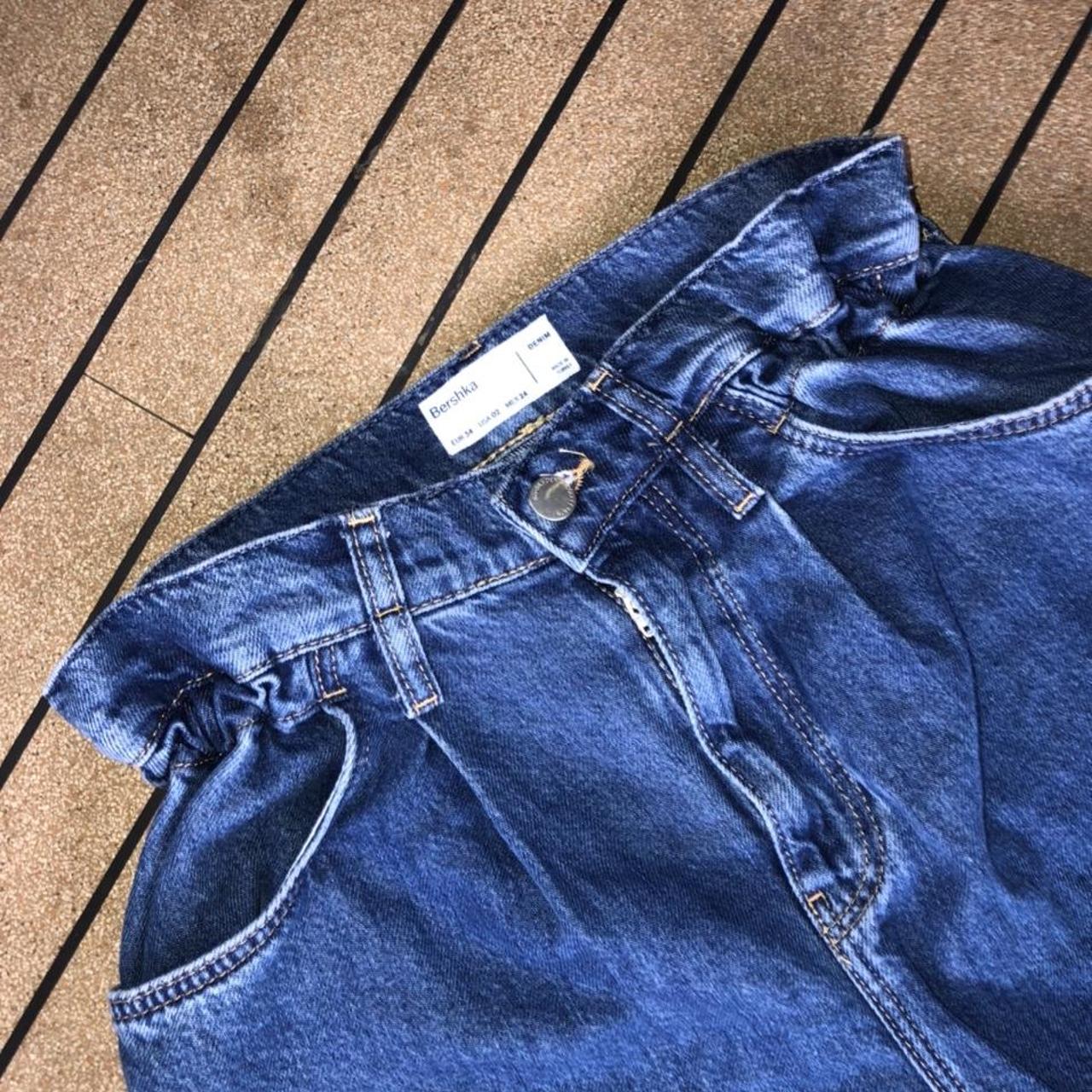 bershka baggy jeans low waist low rise wide... - Depop