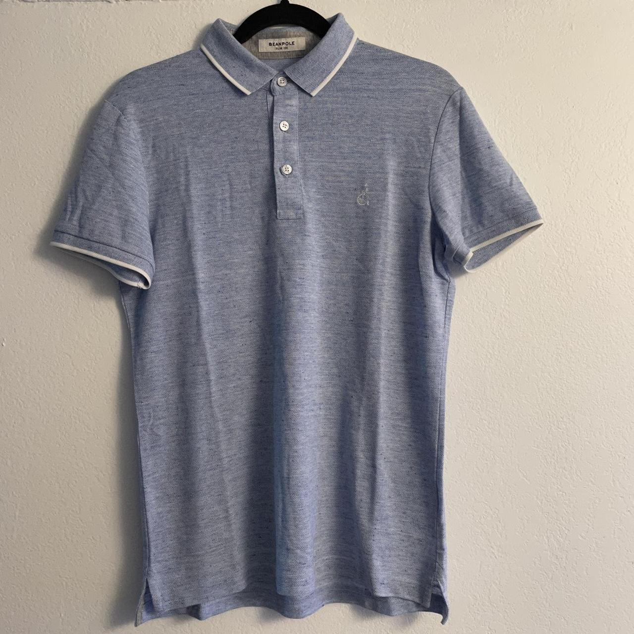 Beanpole light blue polo shirt slim fit size S... - Depop