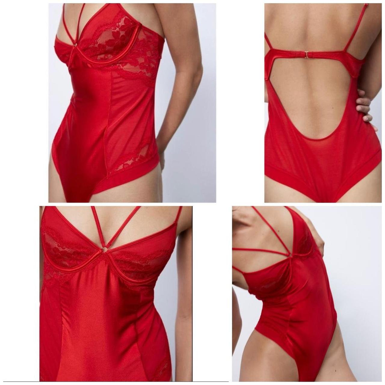 Zara lingerie red bodysuit teddy , Size 34B, Nwt