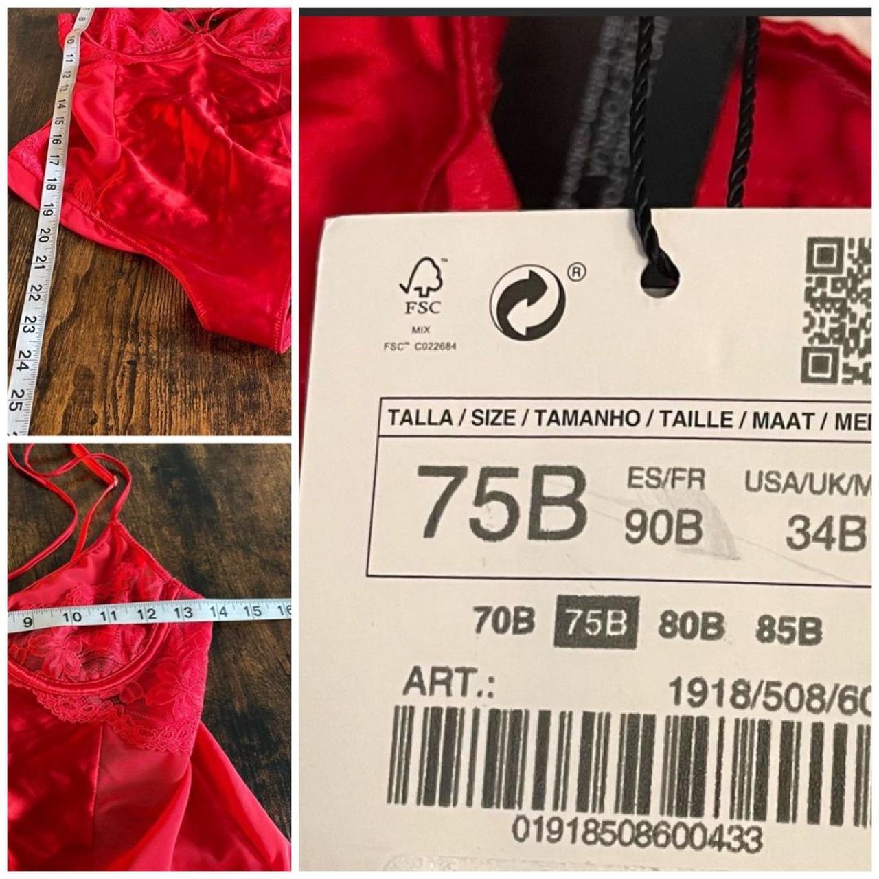 Zara lingerie red bodysuit teddy Size 34B Nwt - Depop