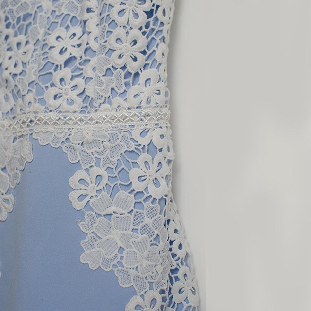 Baby blue white lace dress Lipsy London New Size 6