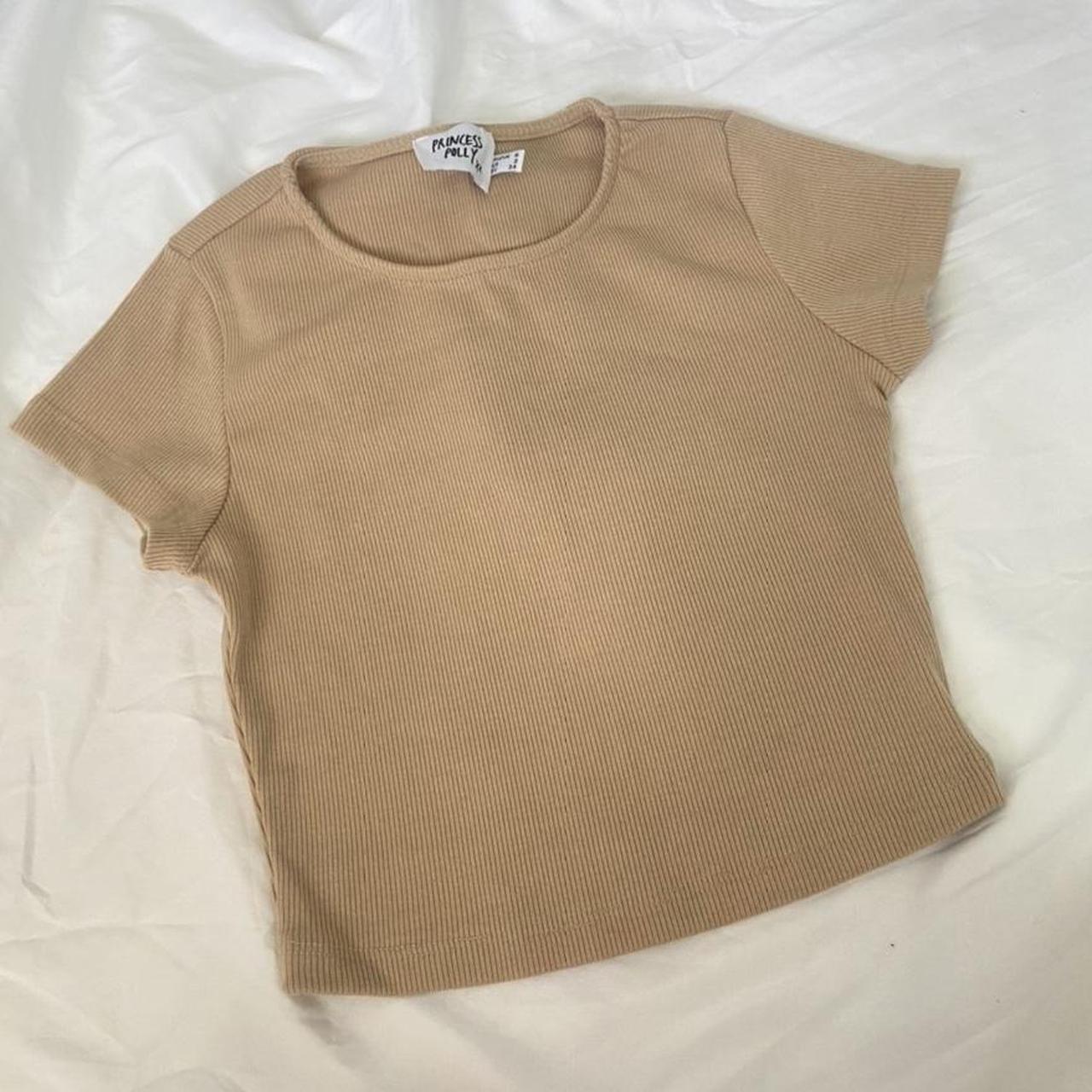 Princess Polly Tan Ribbed Top Brand new without... - Depop