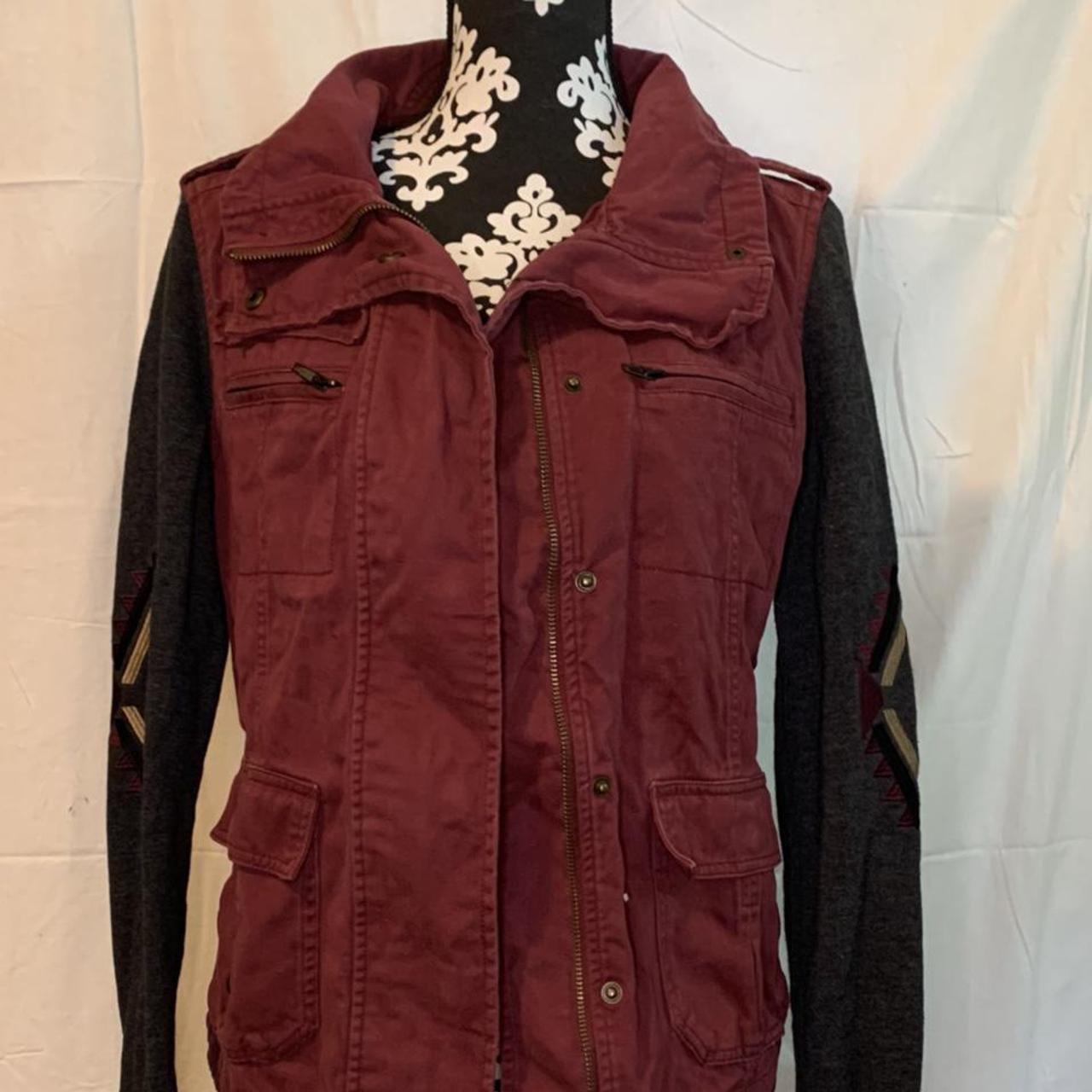 maroon utility jacket