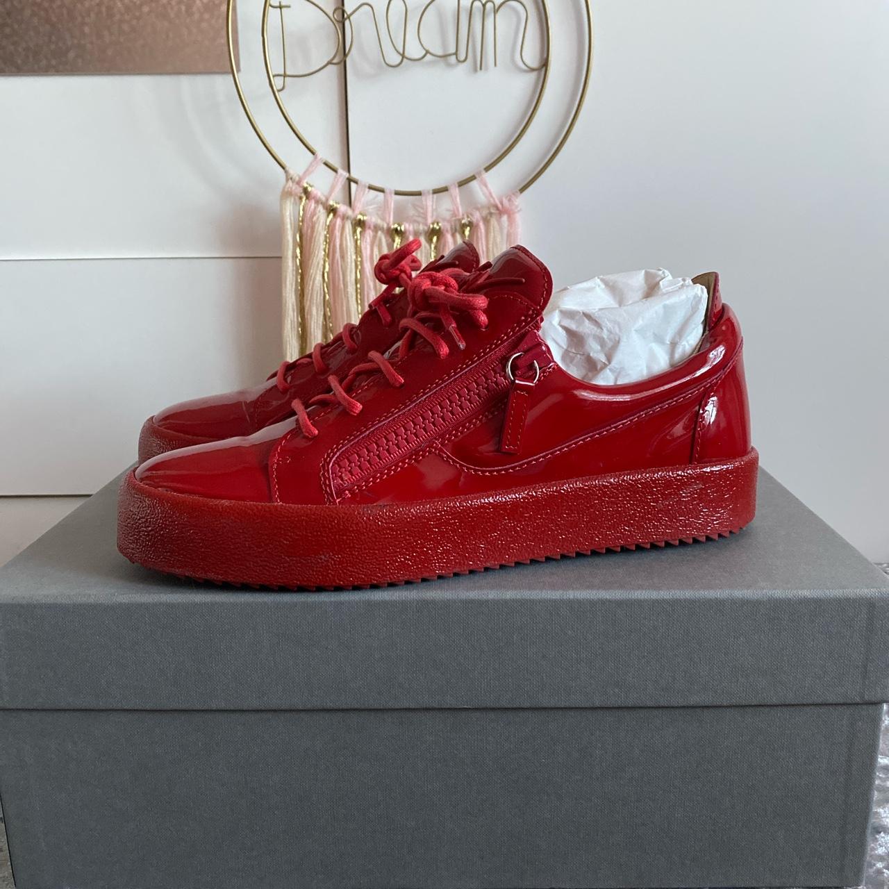 red giuseppe trainers