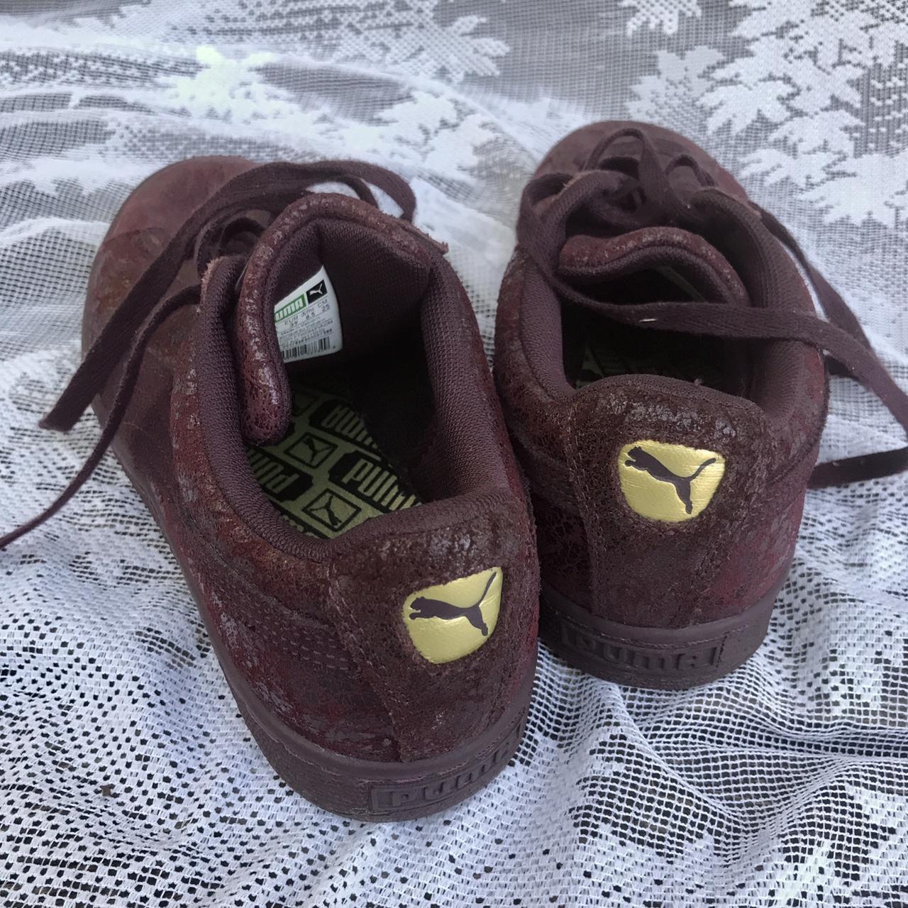 Puma burgundy and clearance gold