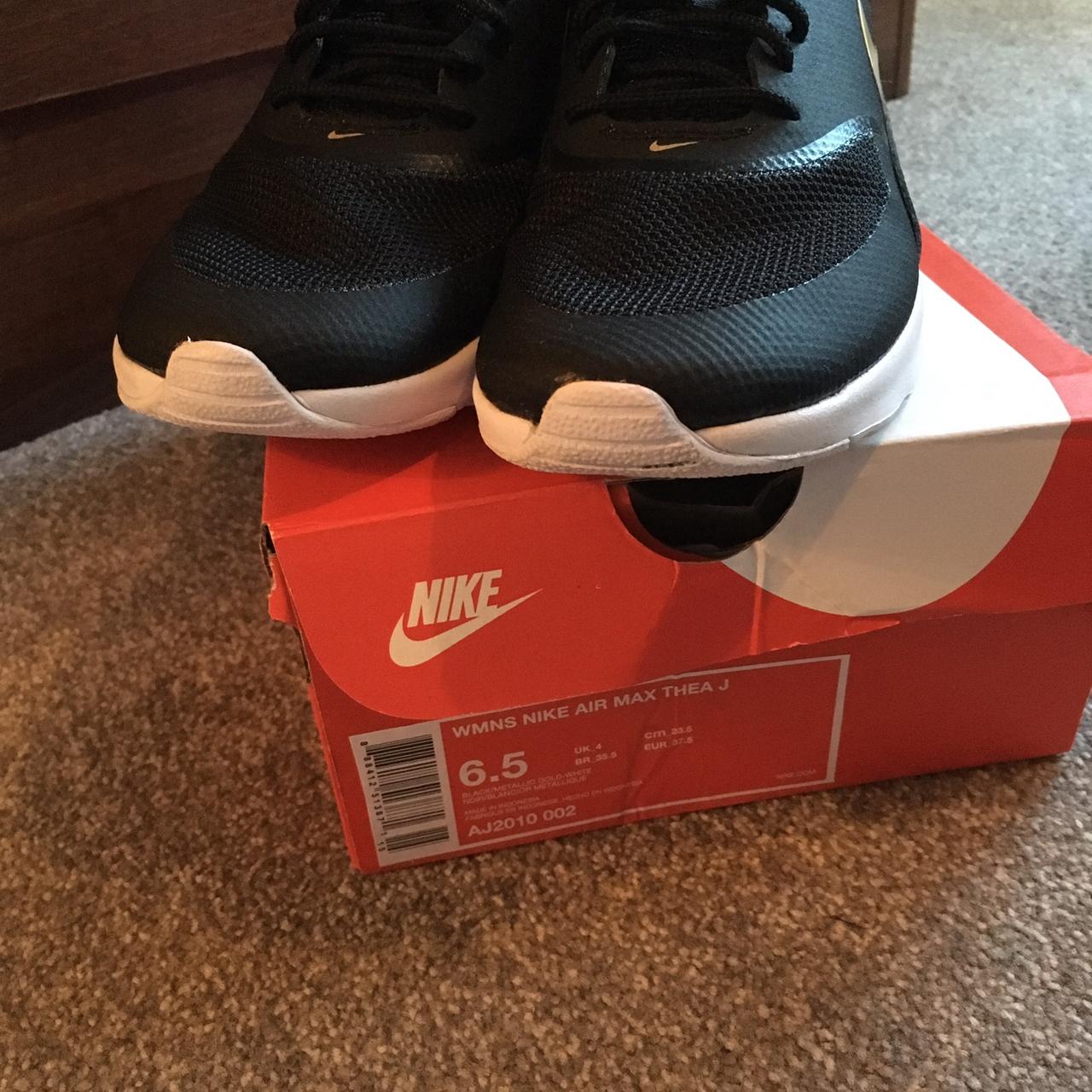 Nike Air Max Thea Black Gold Size 4 Brand new