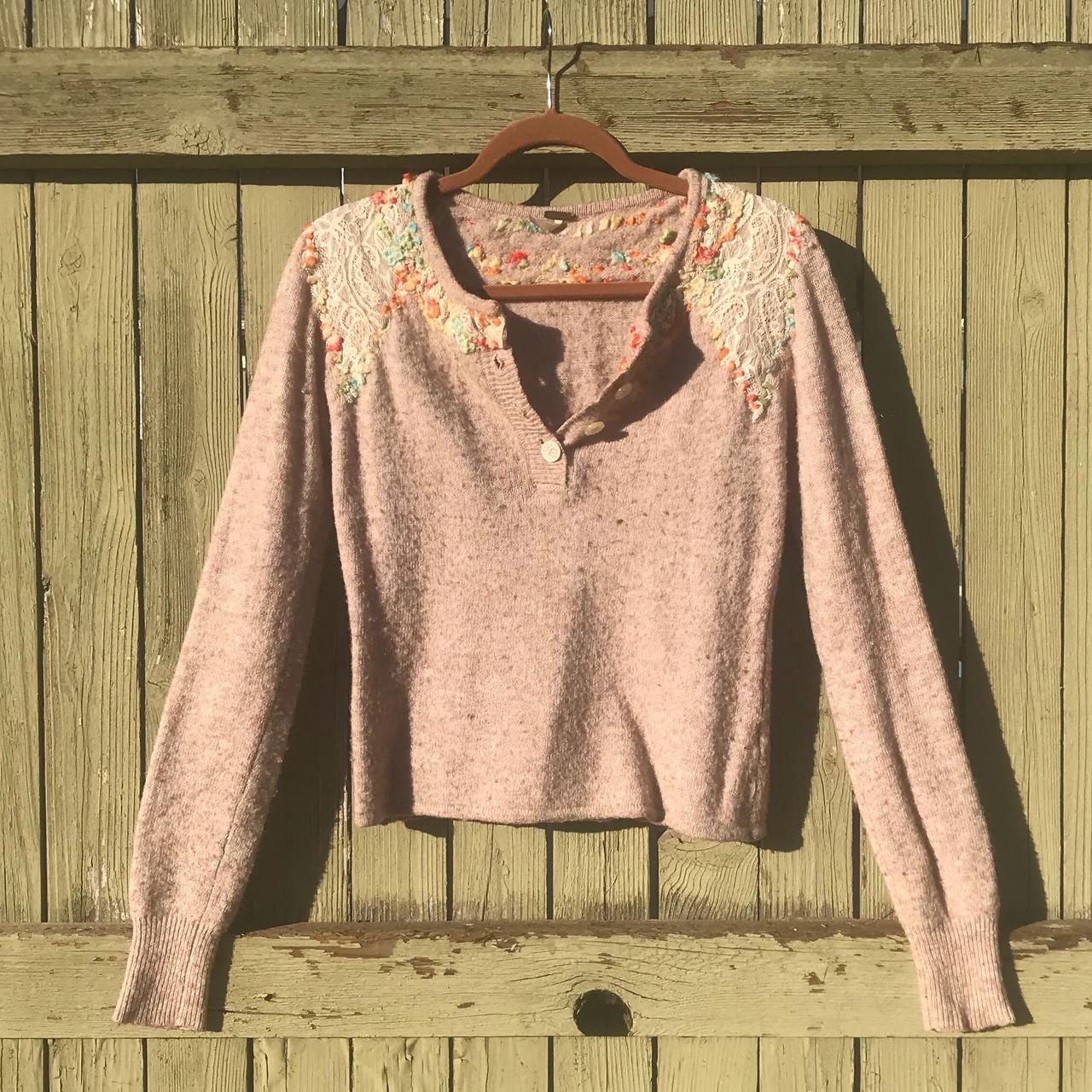 Free people lace on sale sweater