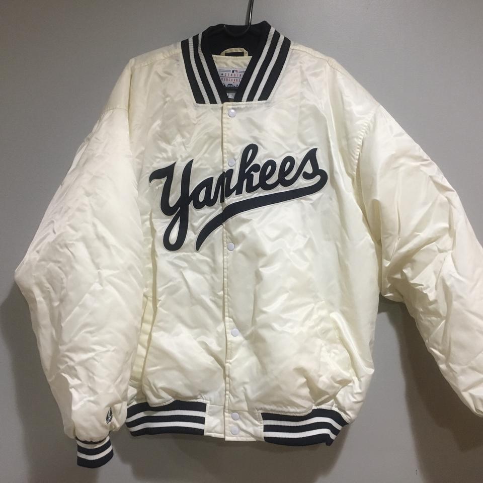 NY Yankees Majestic Bomber Jacket Size Large - - Depop