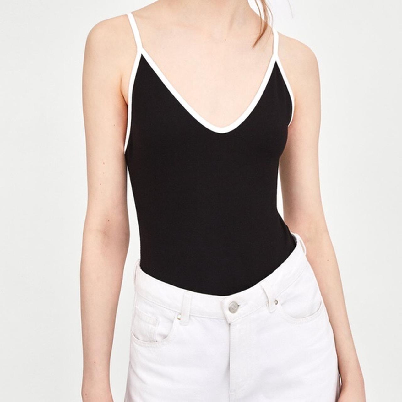 zara black and white bodysuit