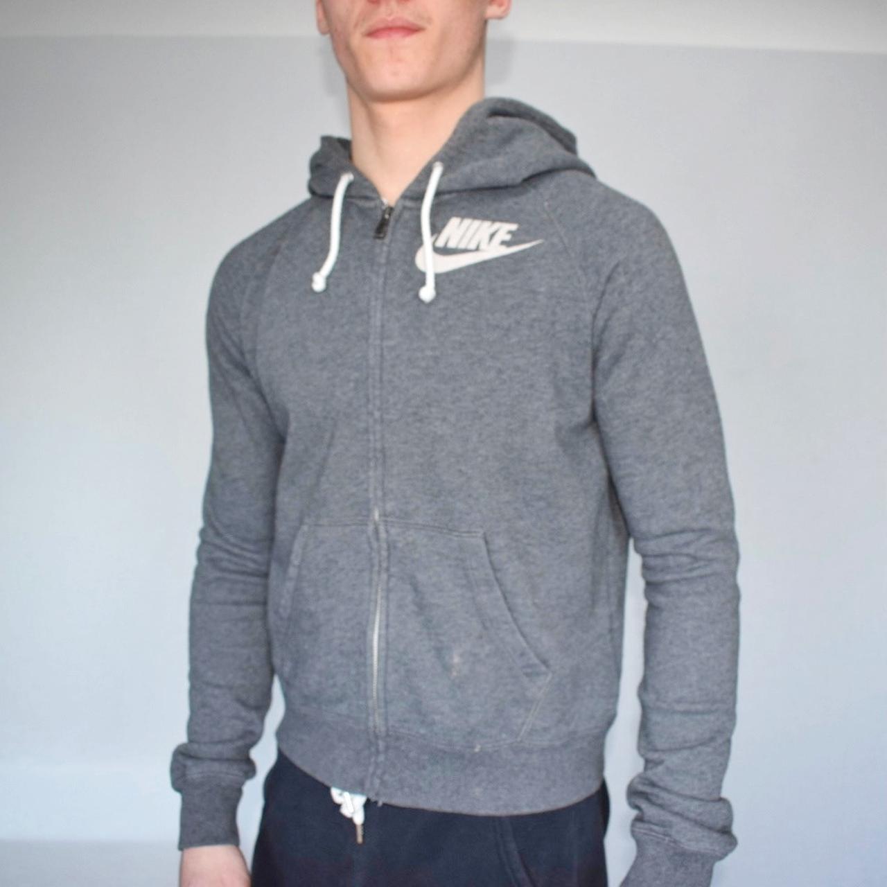 mens nike grey zip up hoodie