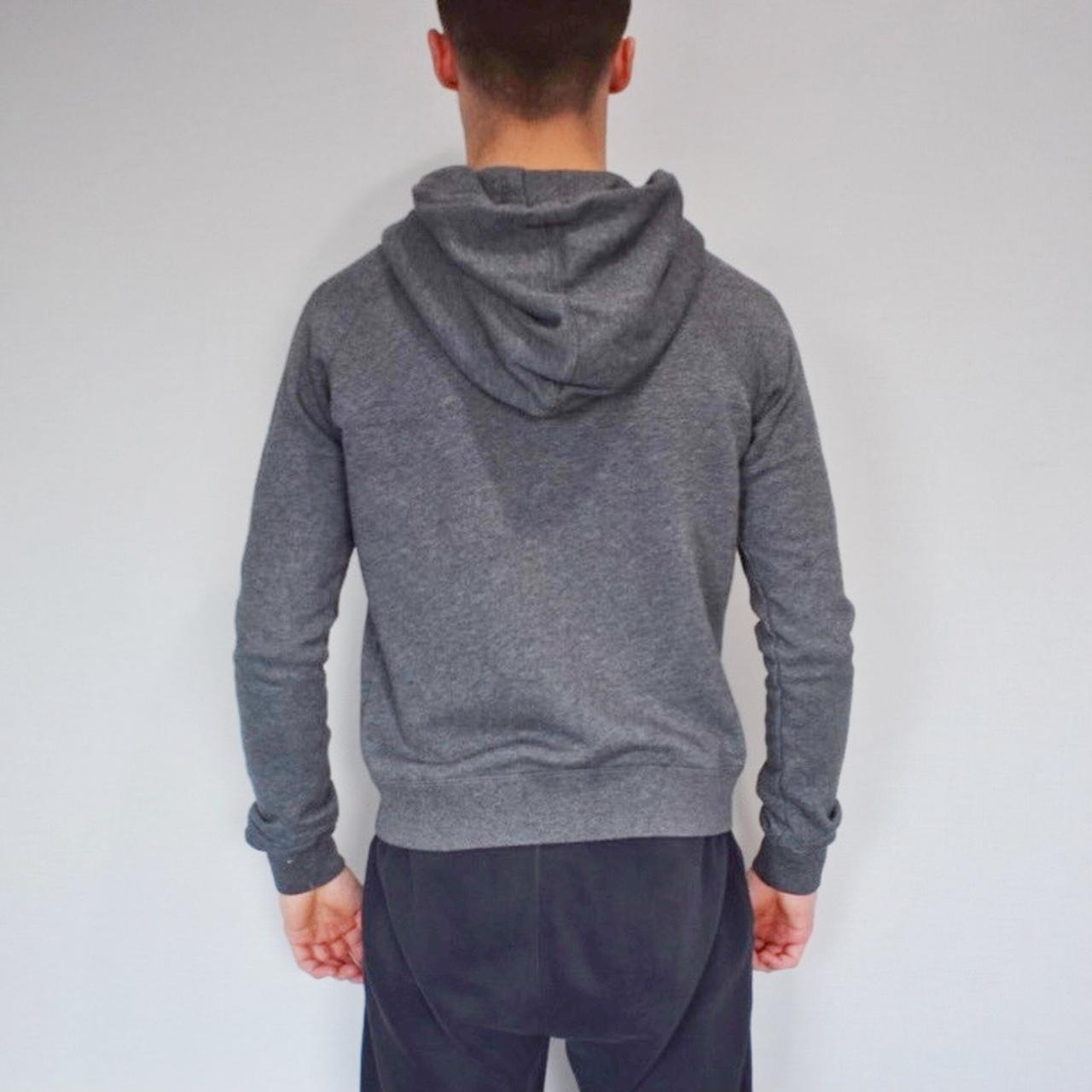 Nike hoodie zip up Grey zip up with white Nike... Depop