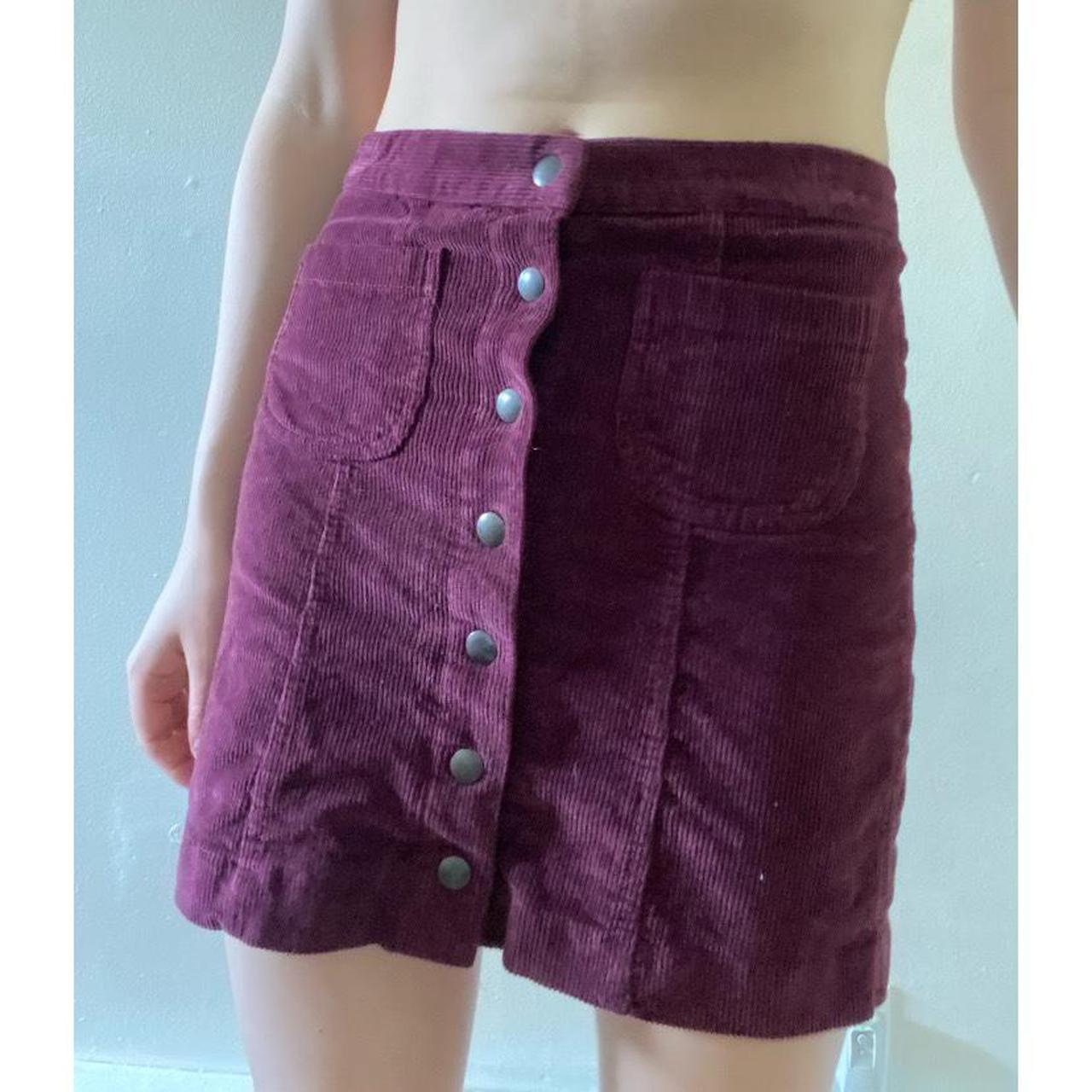 Corduroy button down mini skirt. Has cute front... - Depop