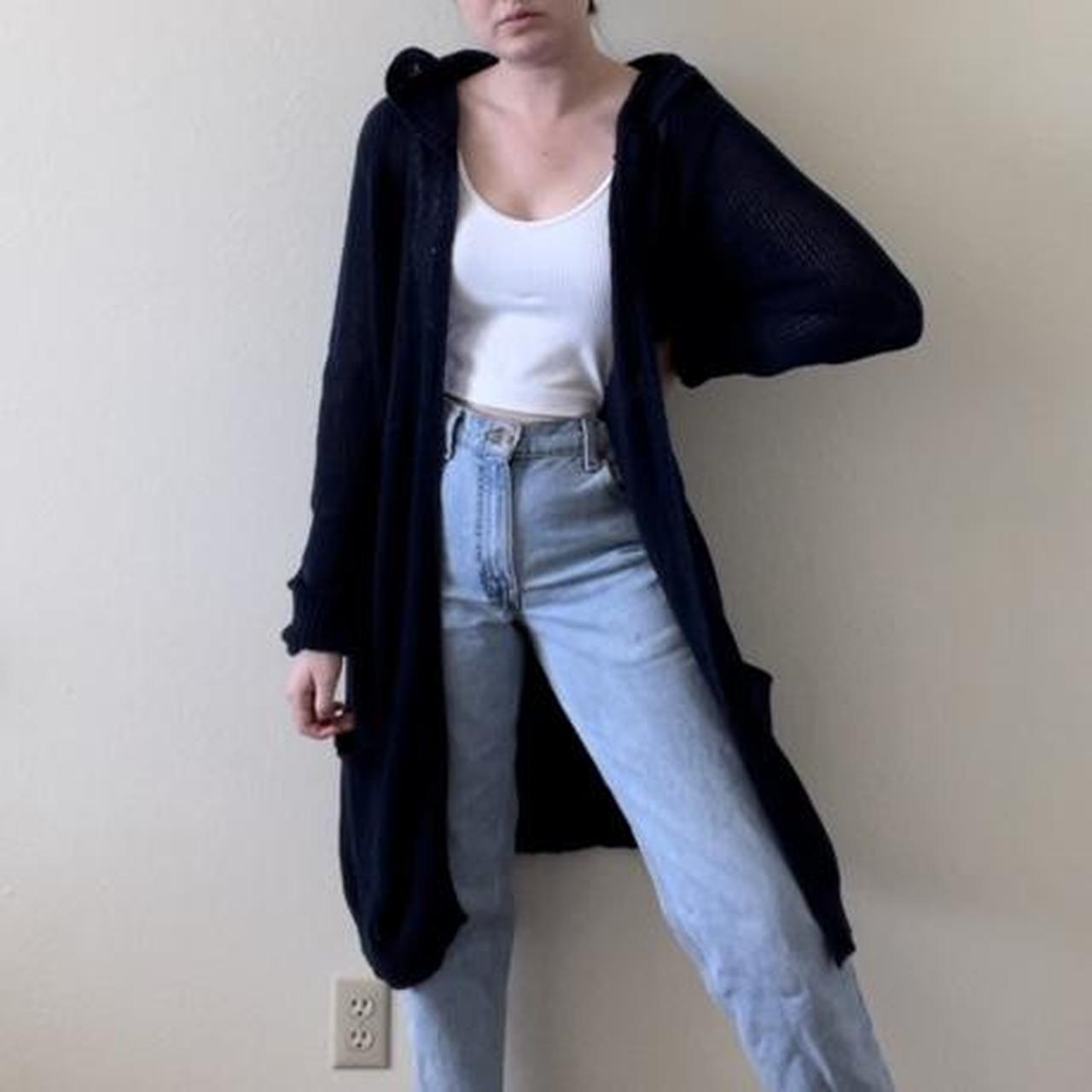 blue duster cardigan