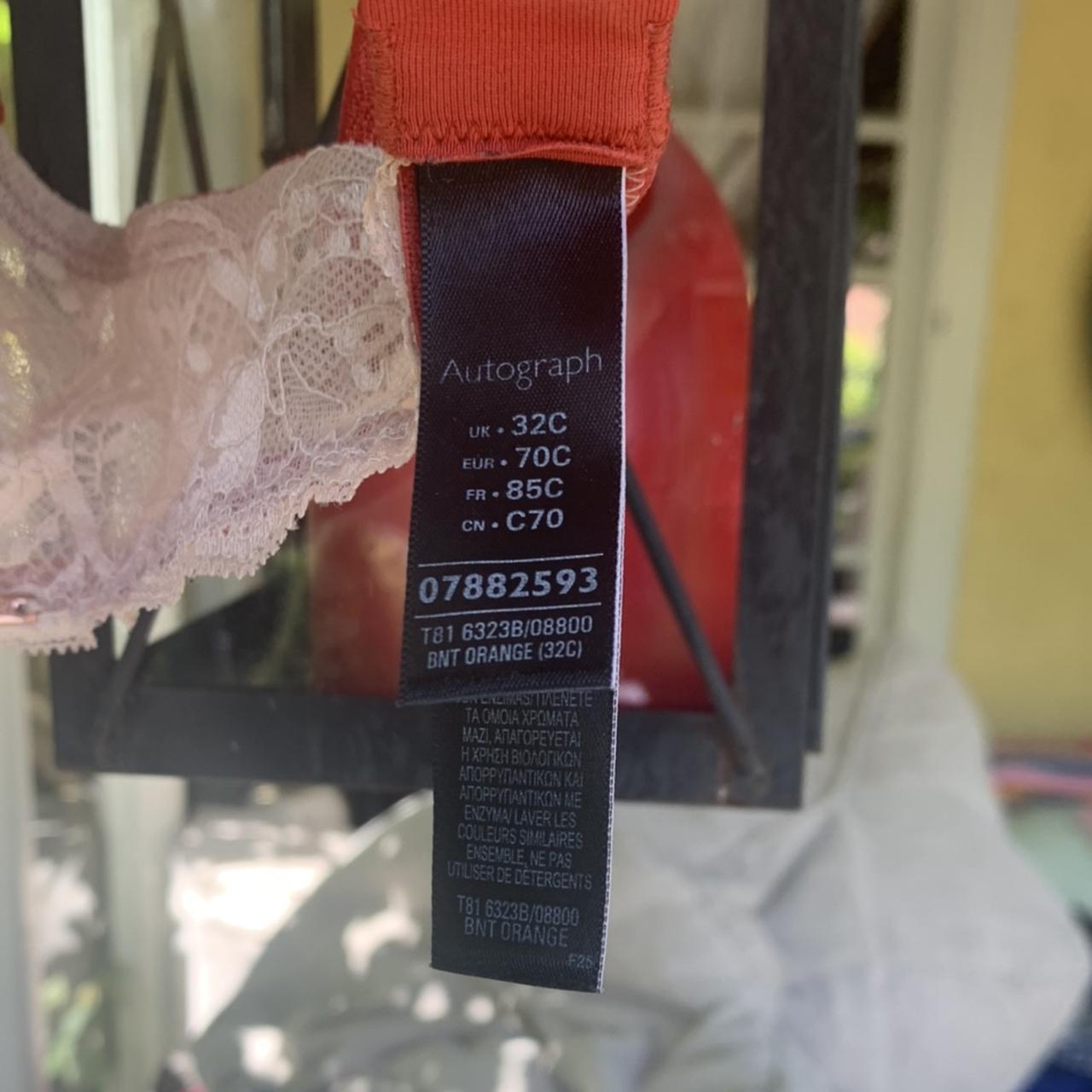 autograph red satin, cream lace bra by rosie... Depop