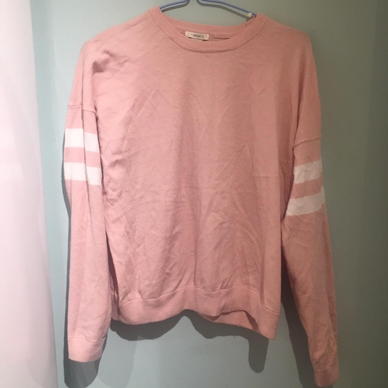 forever 21 baby pink sweater🎀🌸 worn once shorter... Depop